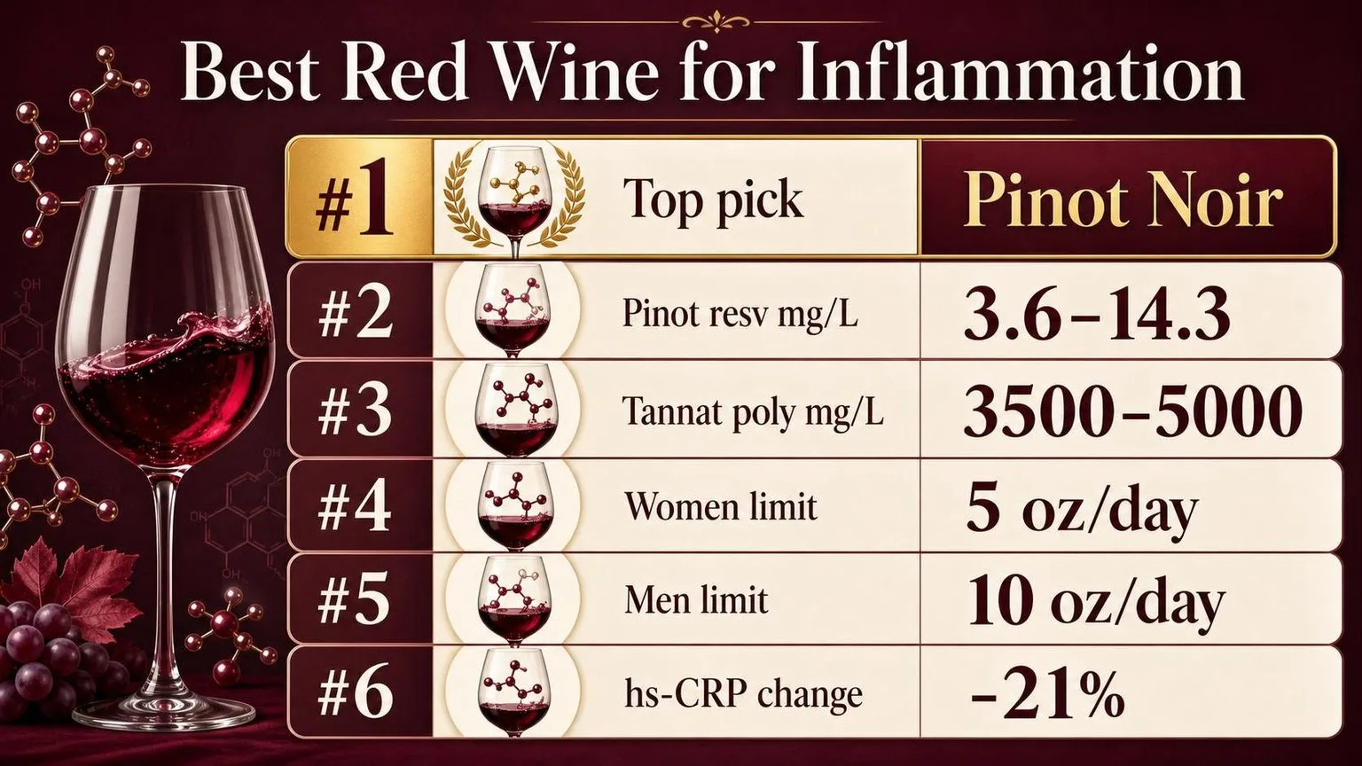Which Red Wine Is Best For Inflammation? 1 Best Red Wines to Fight Inflammation — key facts at a glance