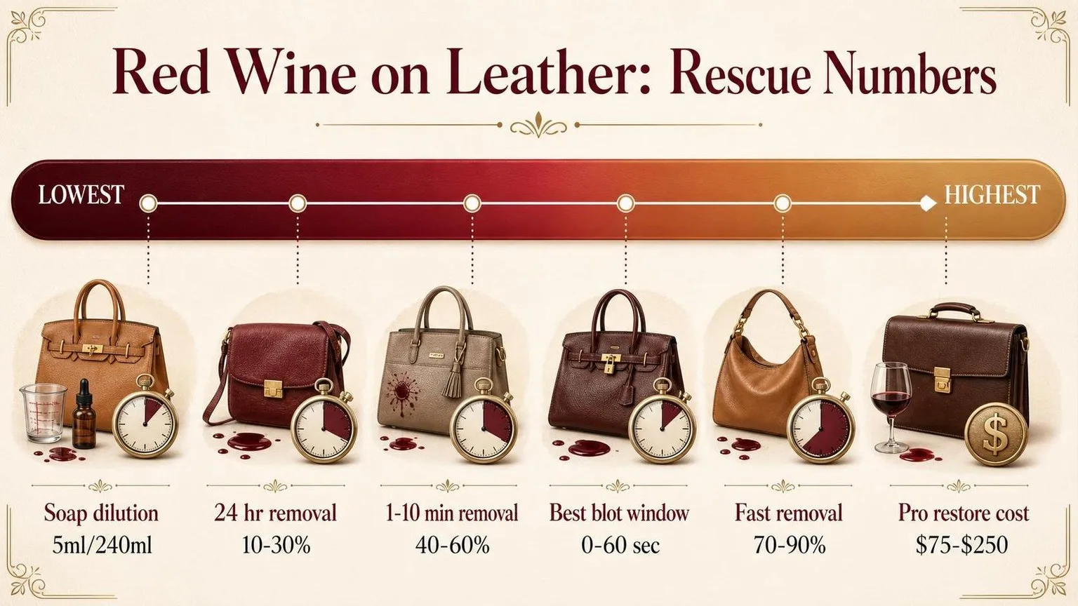 How To Get Red Wine Out Of Leather Bag? Proven Rescue Guide + 11 Expert Tricks That Actually Work 1 Red Wine on Leather: Removal by Time — key facts at a glance