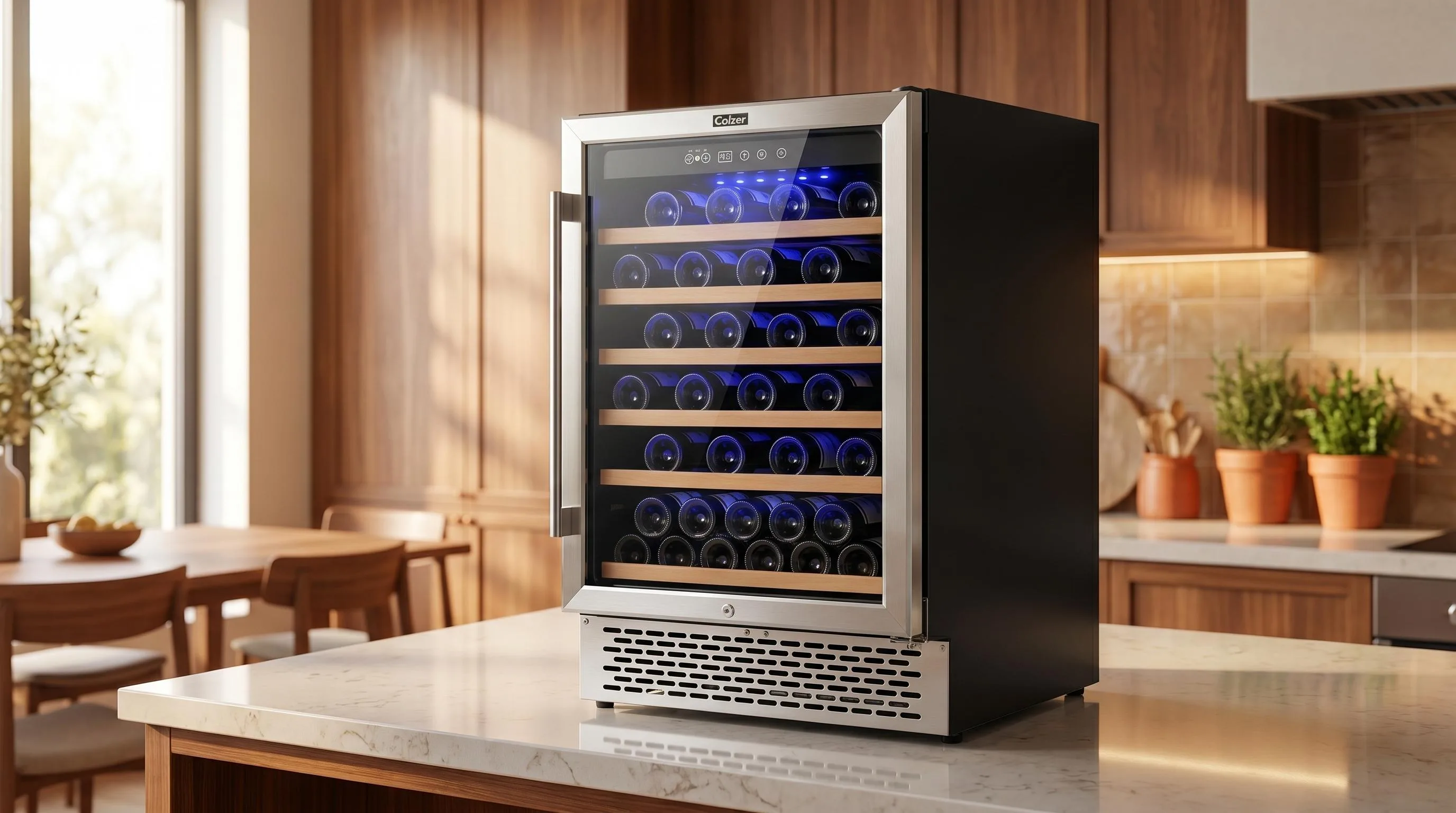 Colzer 51-Bottle Wine Cooler: Spacious 51-bottle capacity for serious collectors