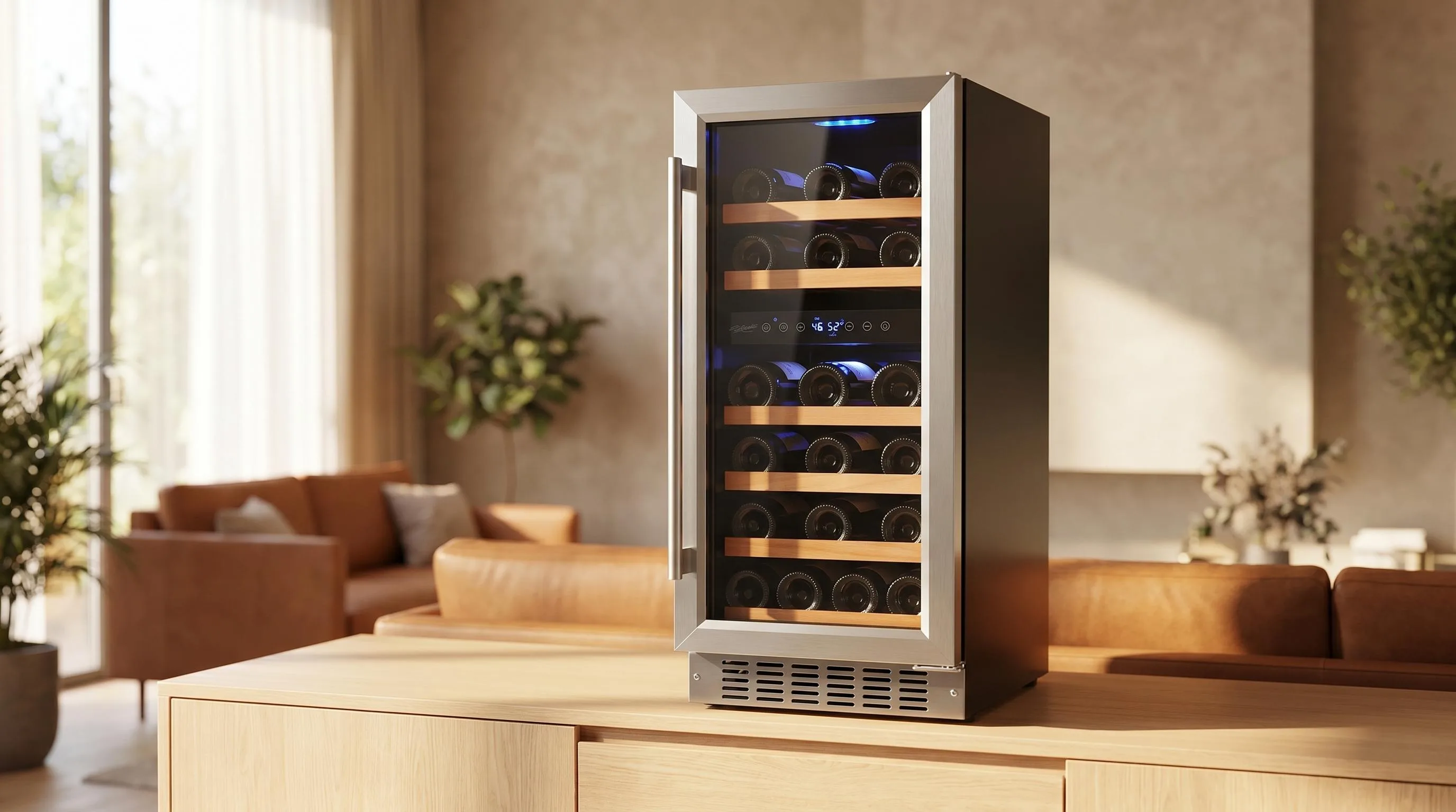 Smith 32-Bottle Wine Cooler: 32-bottle capacity in a streamlined footprint