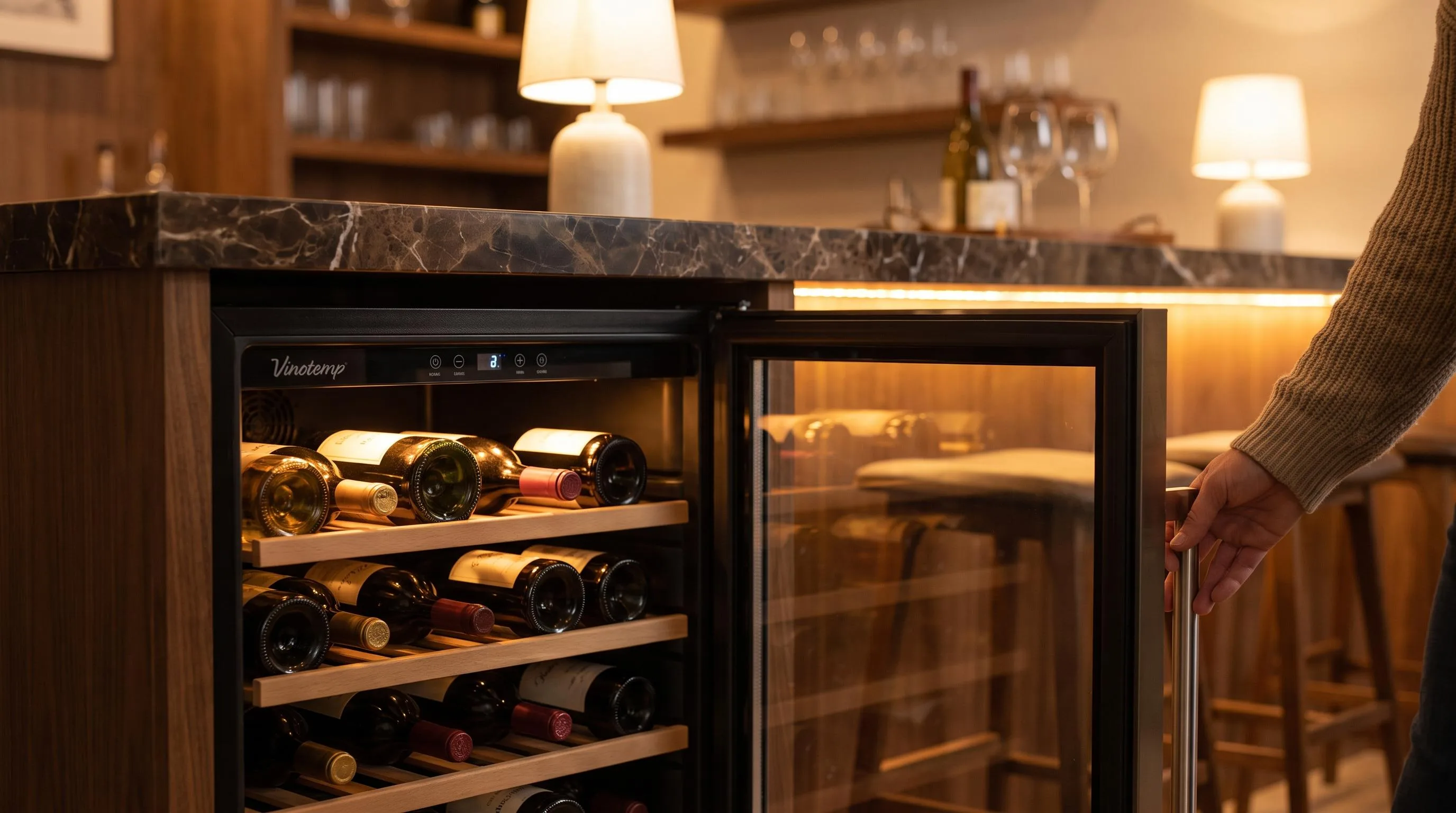 The Vinotemp shown in everyday use at home, as tested by FlightWineBar