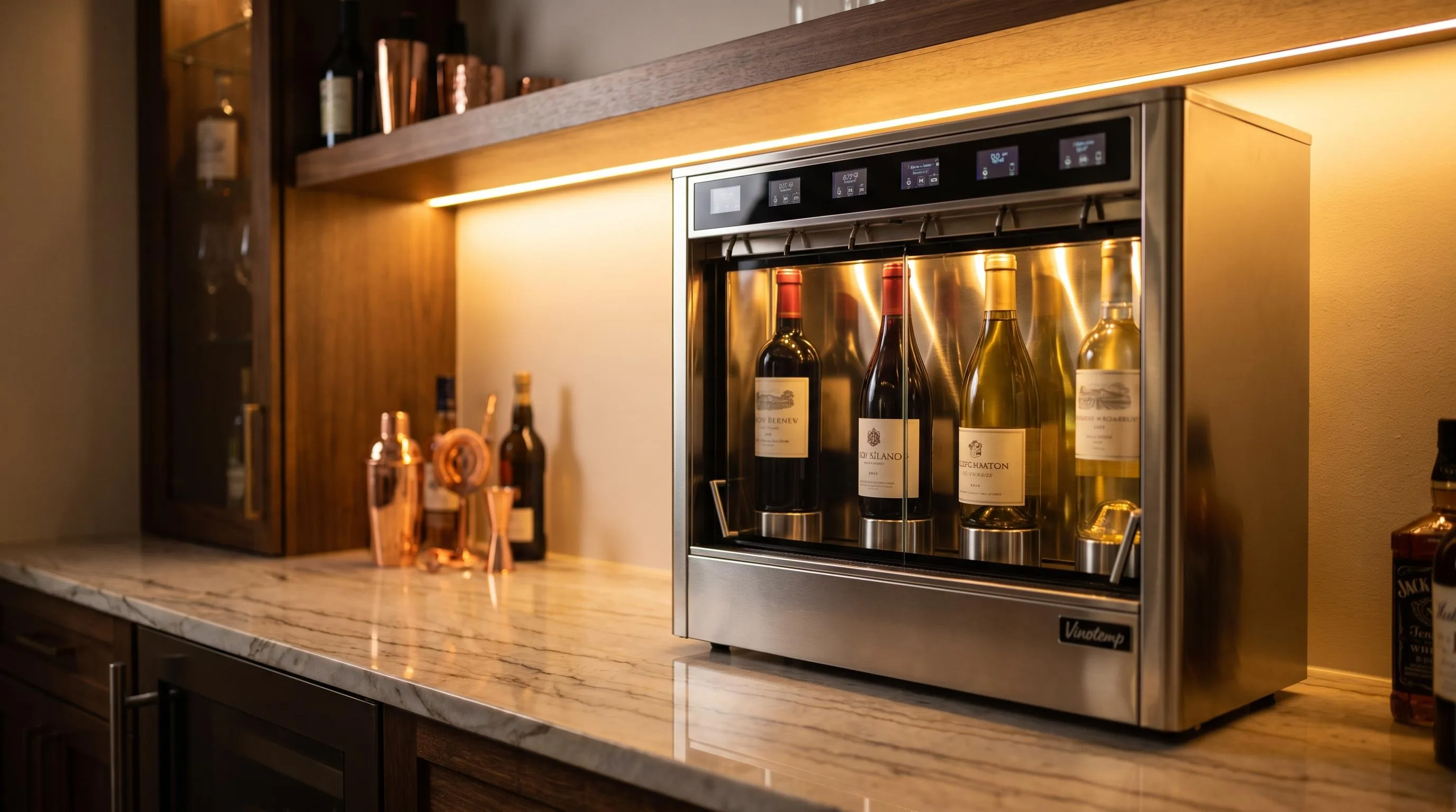 Vinotemp VT-WINEDISP4 Wine Cooler Review 2026 1 The Vinotemp VT-WINEDISP4 reviewed hands-on by the FlightWineBar team after real-world testing