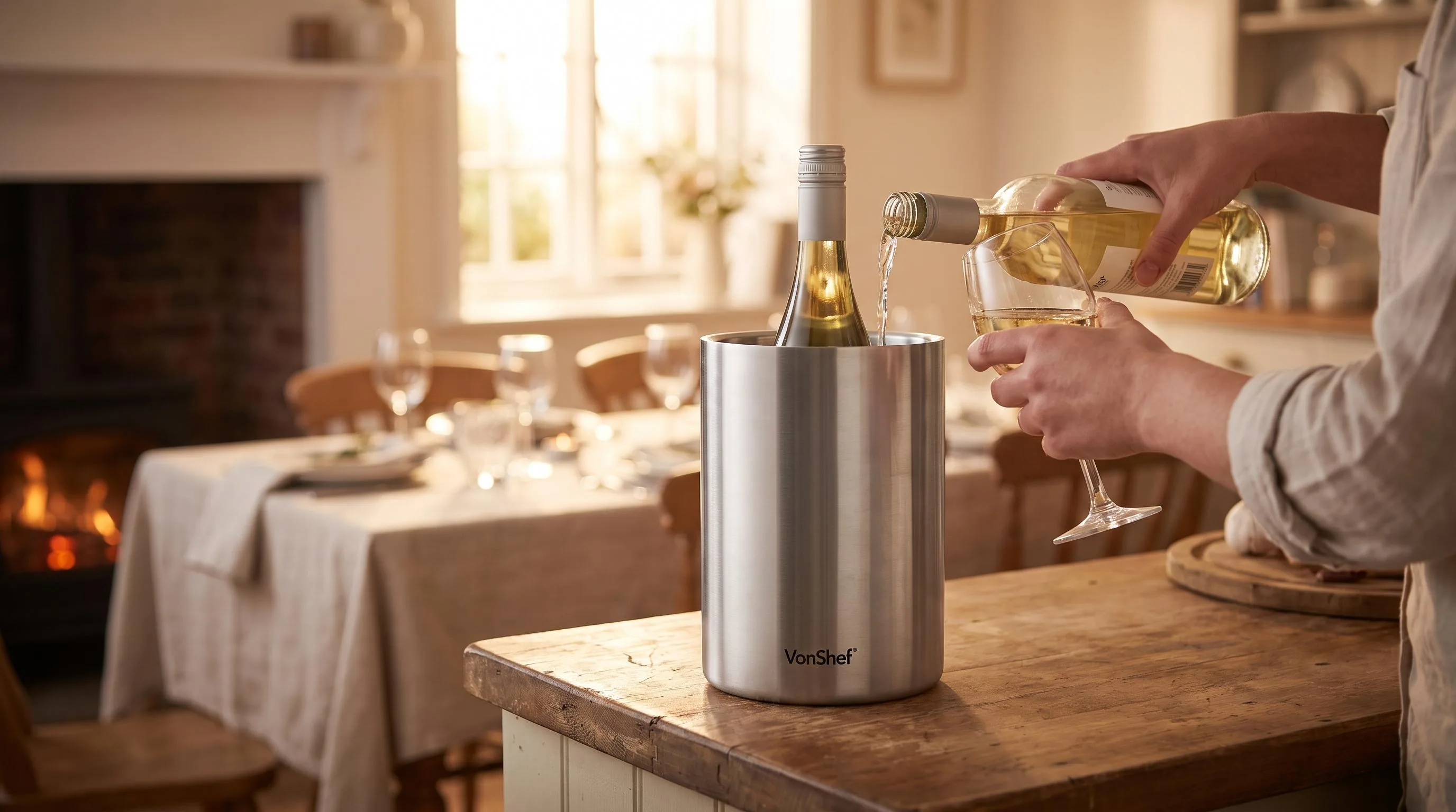 VonShef Wine Chiller Review 2026 3 The VonShef Wine Chiller shown in everyday use at home, as tested by FlightWineBar