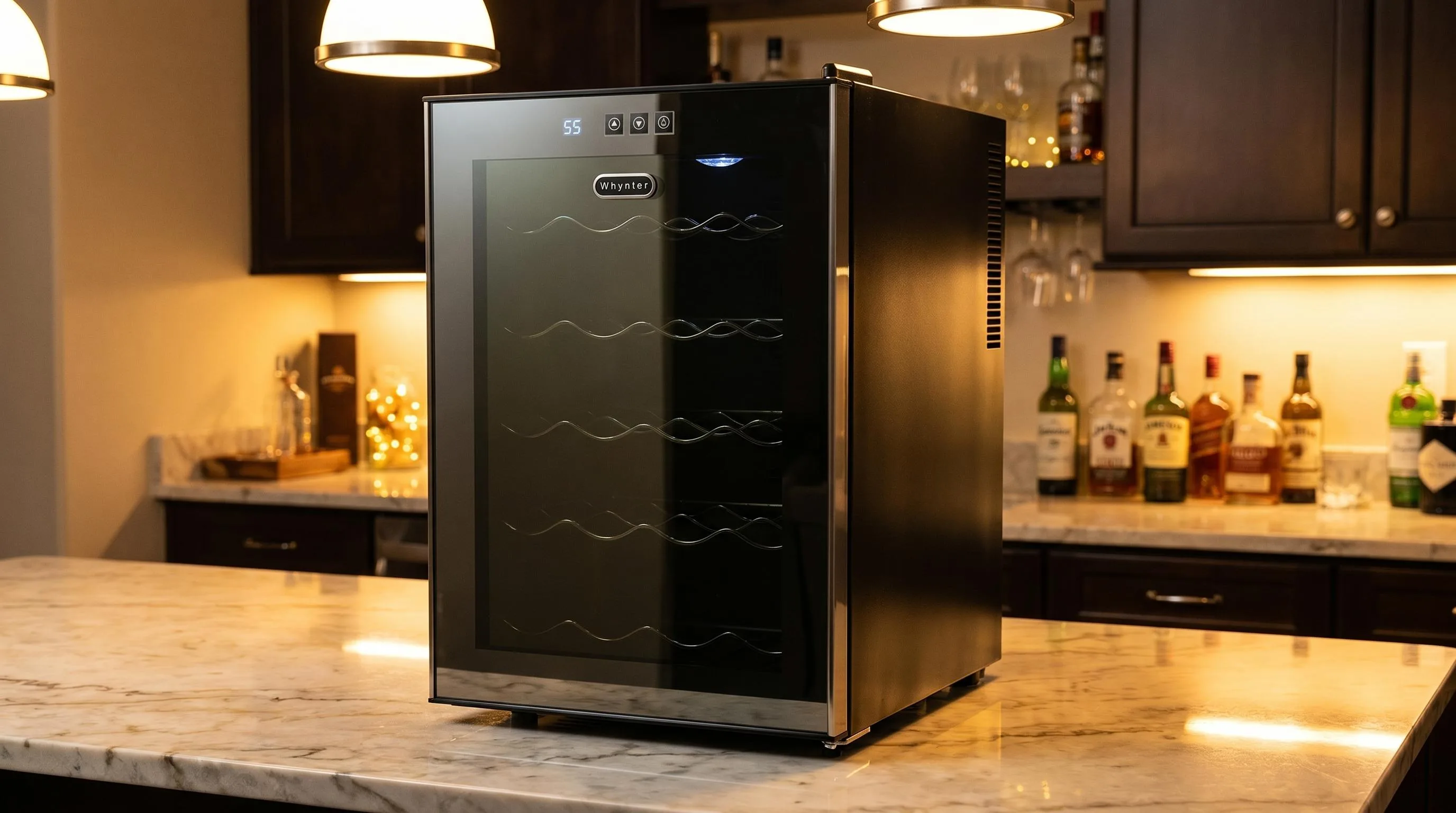 Close-up of the Whynter WC-201TD build quality, materials and finish during our review