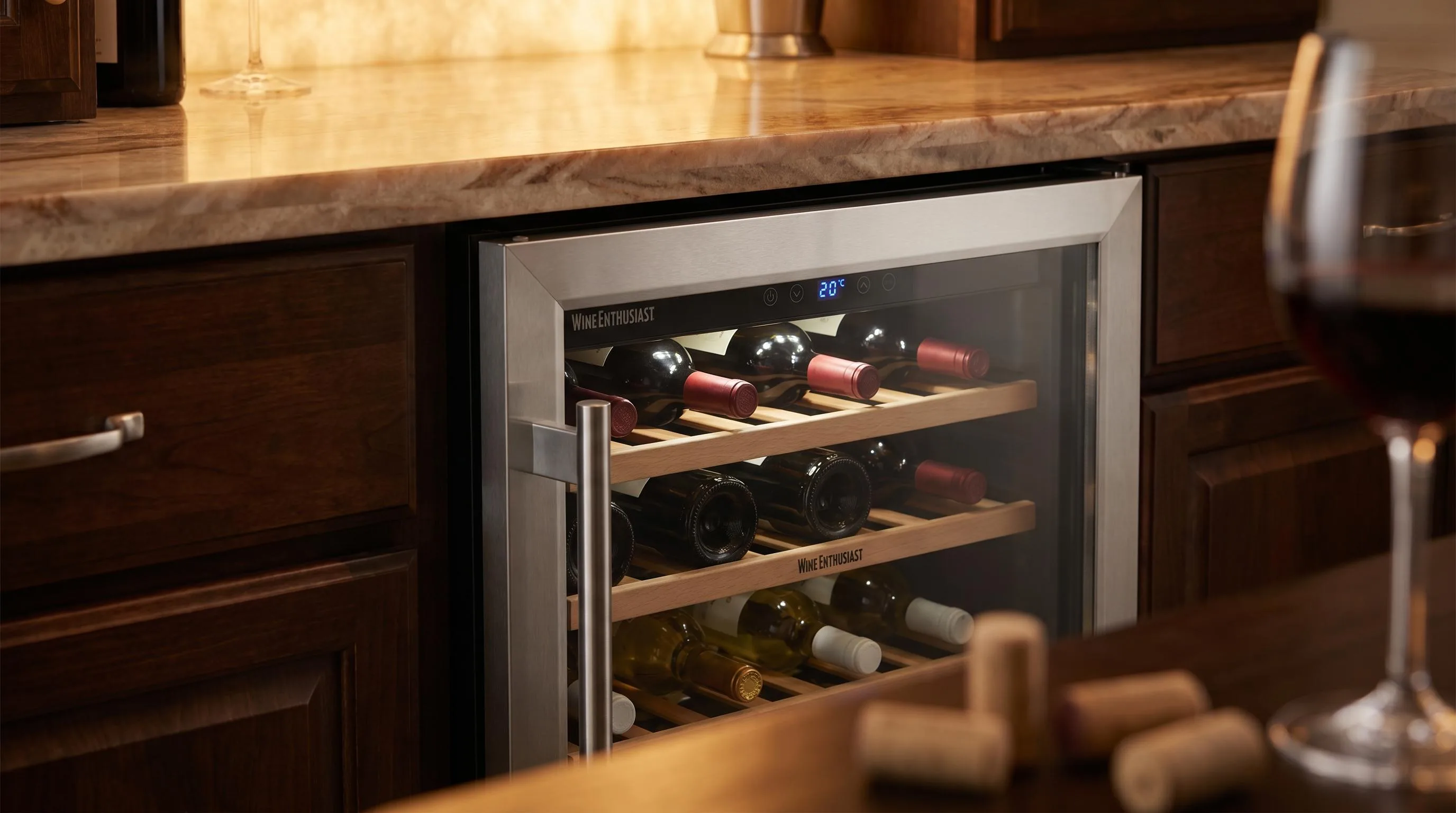 Wine Enthusiast 12-Bottle Wine Cooler Review 2026 2 Close-up of the Wine Enthusiast 12-Bottle build quality, materials and finish during our review