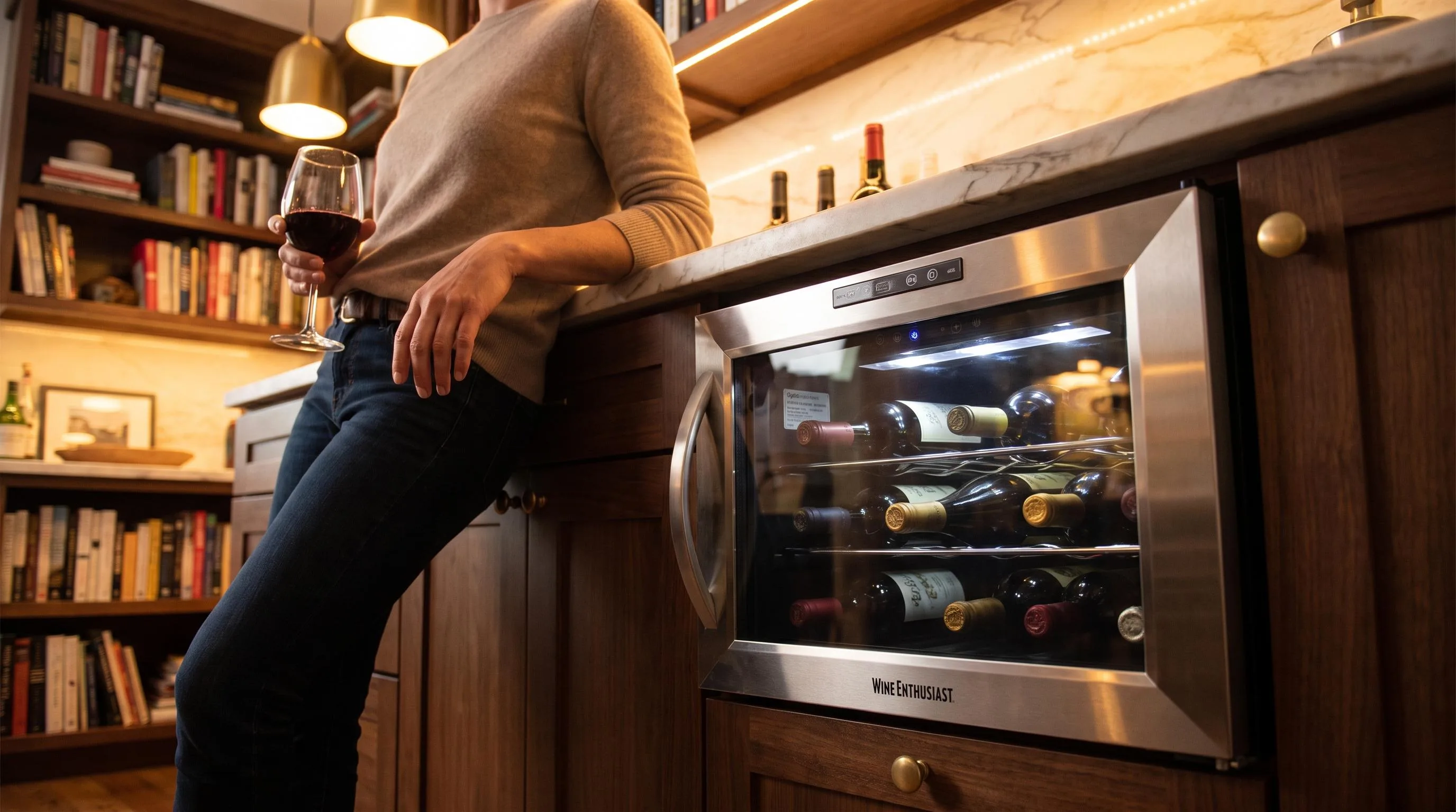 Wine Enthusiast 24-Bottle Wine Cooler Review 2026 3 The Wine Enthusiast 24-Bottle shown in everyday use at home, as tested by FlightWineBar