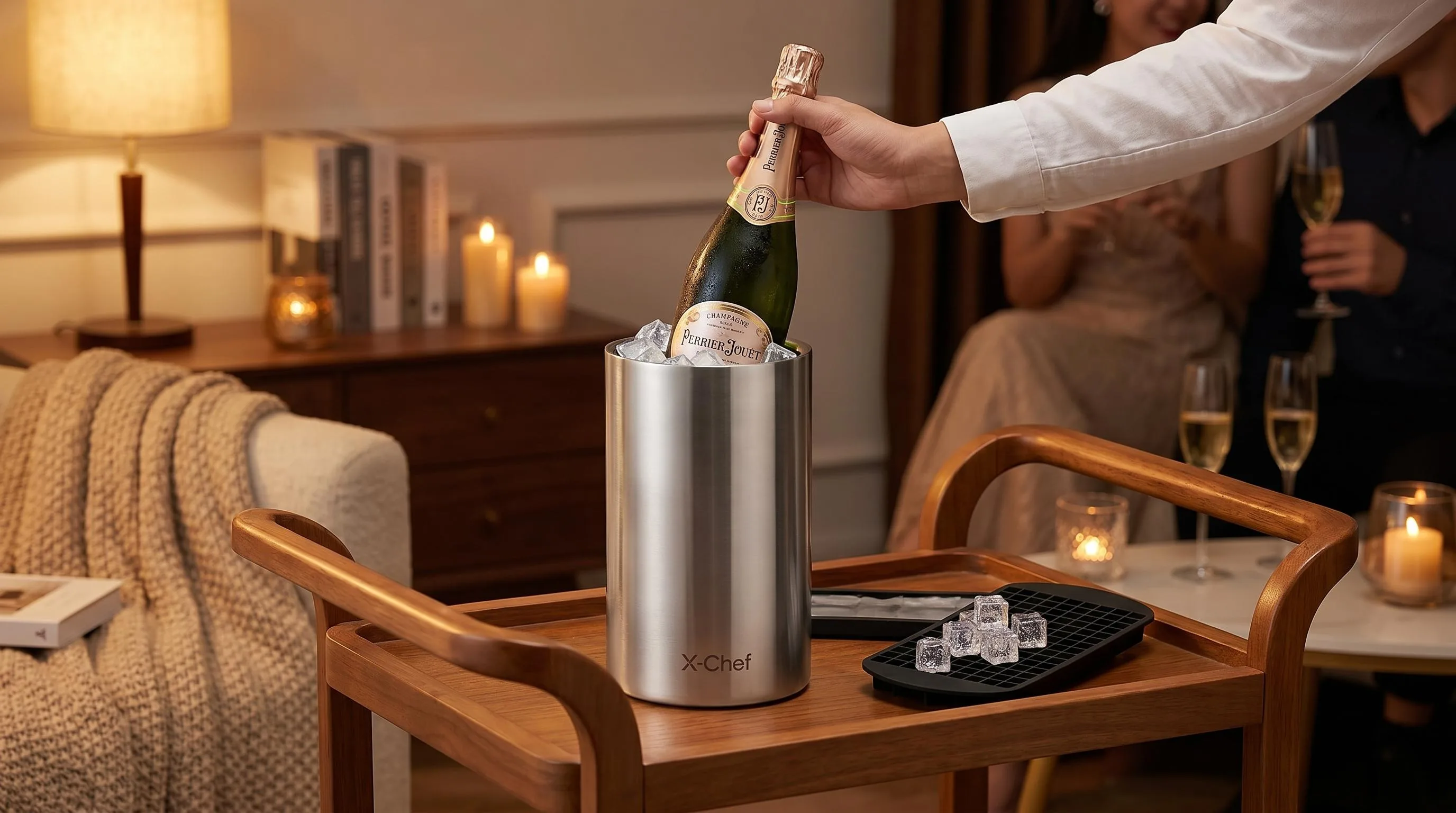 The X-Chef Wine Chiller shown in everyday use at home, as tested by FlightWineBar