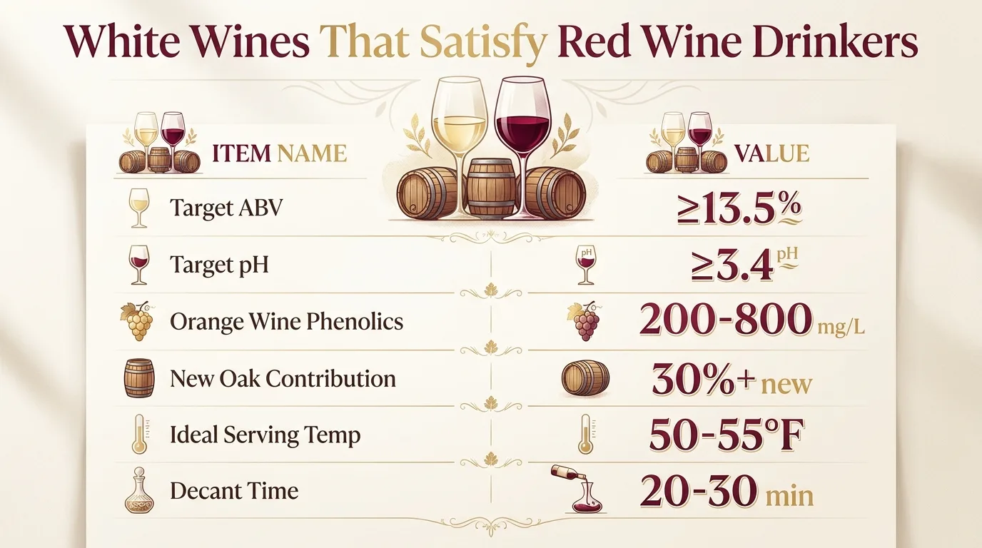 White Wines That Satisfy Red Wine Drinkers — key facts at a glance