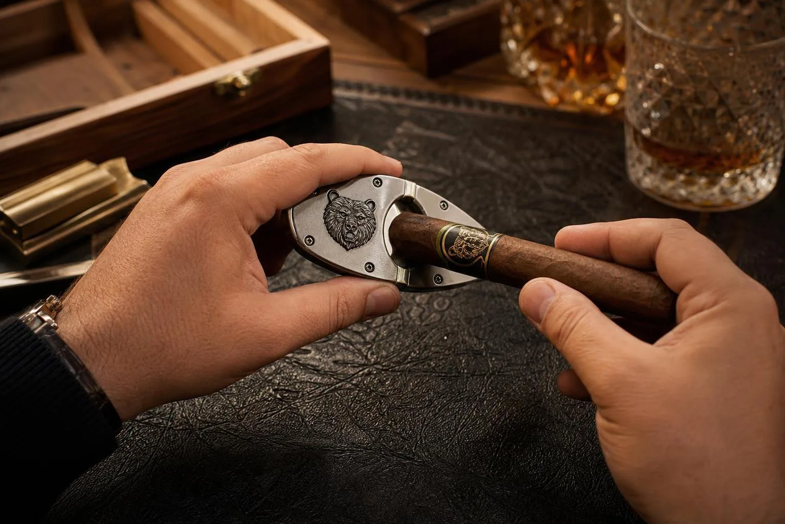 Alaska Bear Cigar Cutter Review 2026 3 The Alaska Bear Cigar Cutter shown in everyday use at home, as tested by FlightWineBar