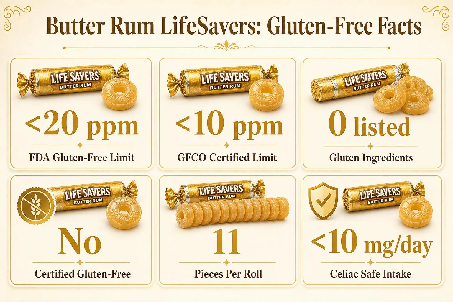 Butter Rum LifeSavers: Gluten-Free Facts — key facts at a glance