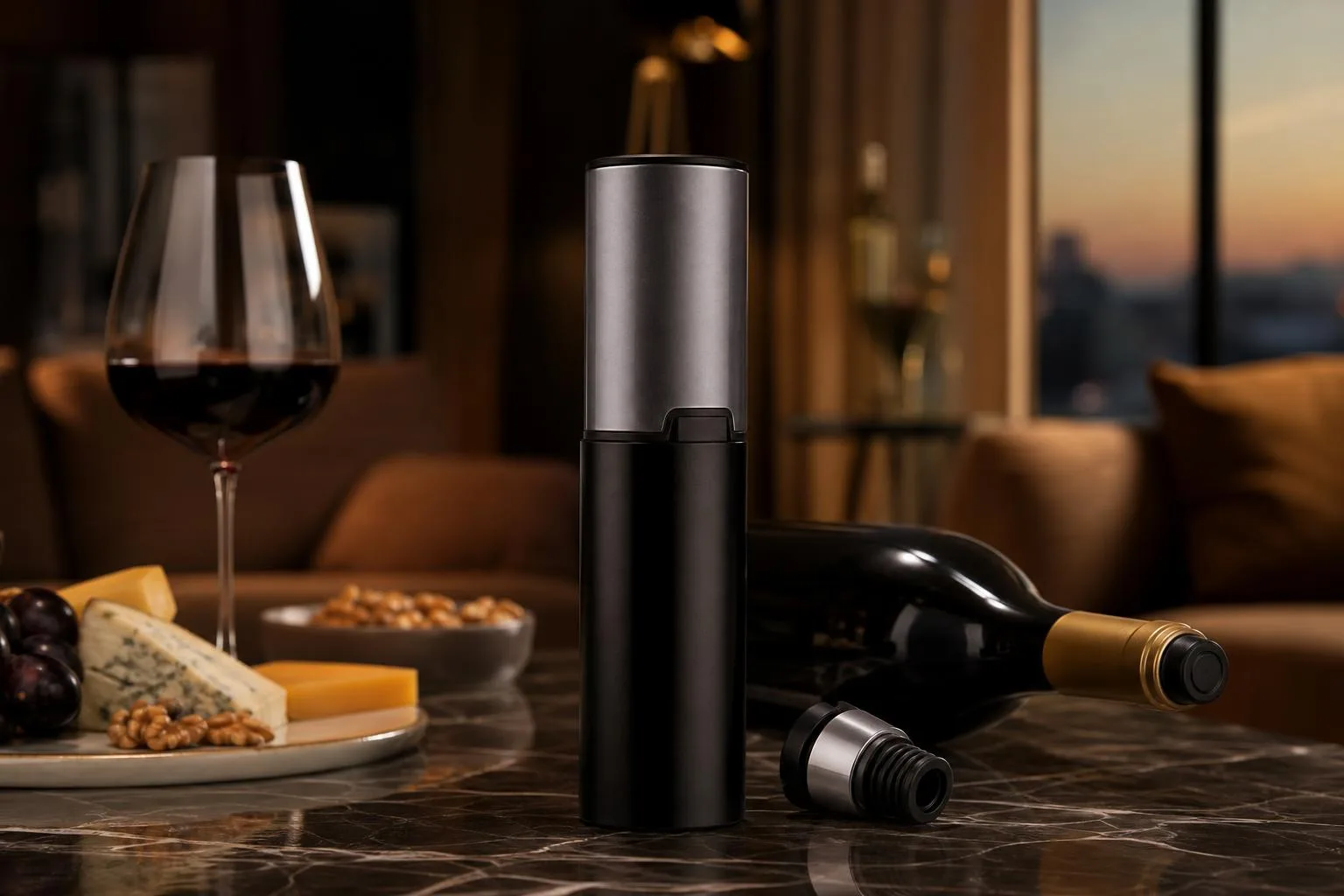 Close-up of the ArT Wine Preserver Argon Wine Saver build quality, materials and finish during our review