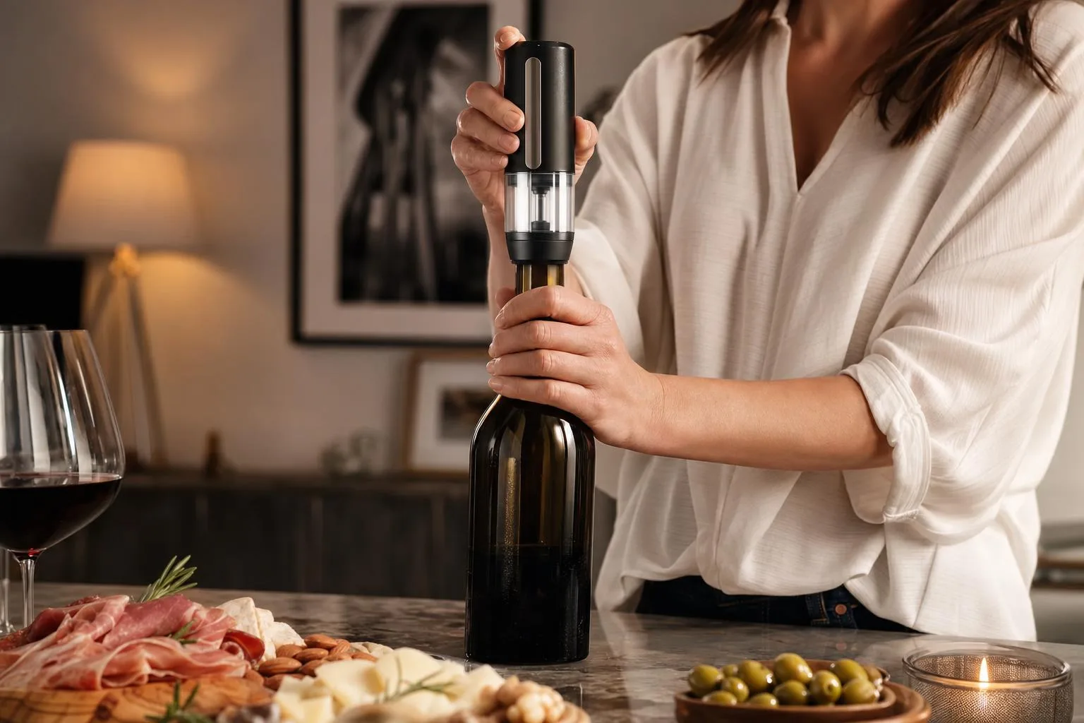 The ArT Wine Preserver Argon Wine Saver shown in everyday use at home, as tested by FlightWineBar
