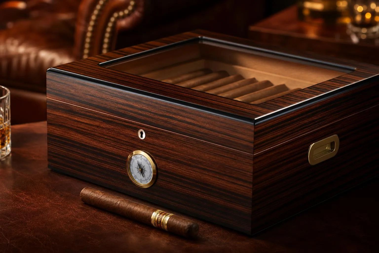 Audew Cigar Humidor Review 2026 2 Close-up of the Audew Cigar Humidor build quality, materials and finish during our review