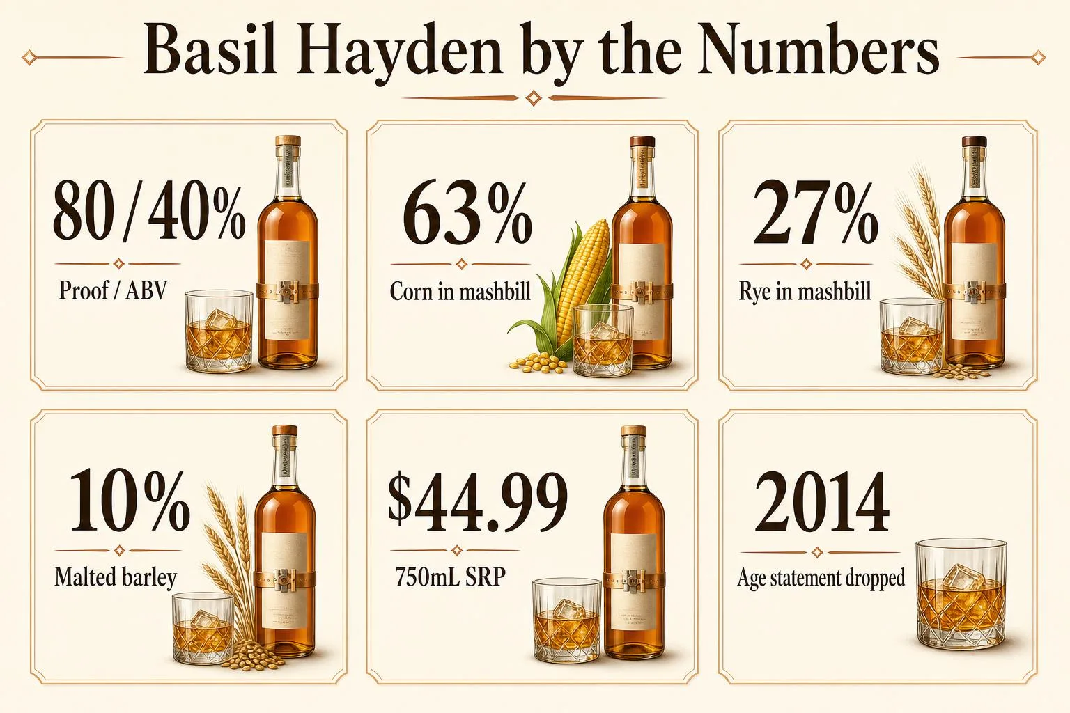 Basil Hayden by the Numbers — key facts at a glance