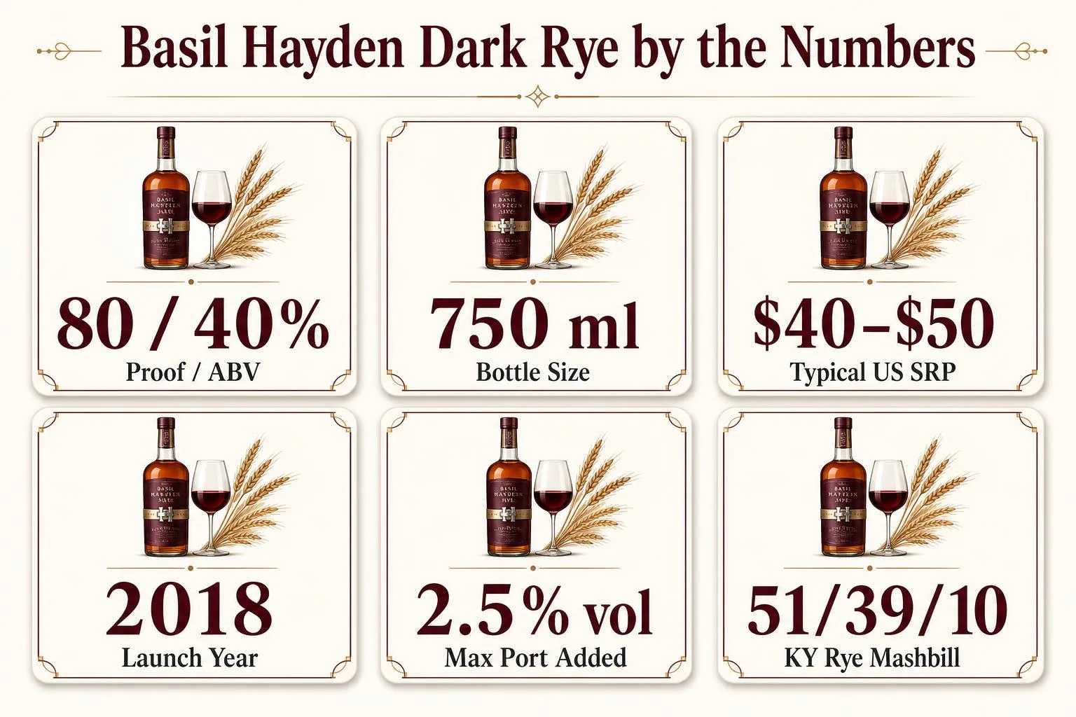 Basil Hayden Dark Rye by the Numbers — key facts at a glance