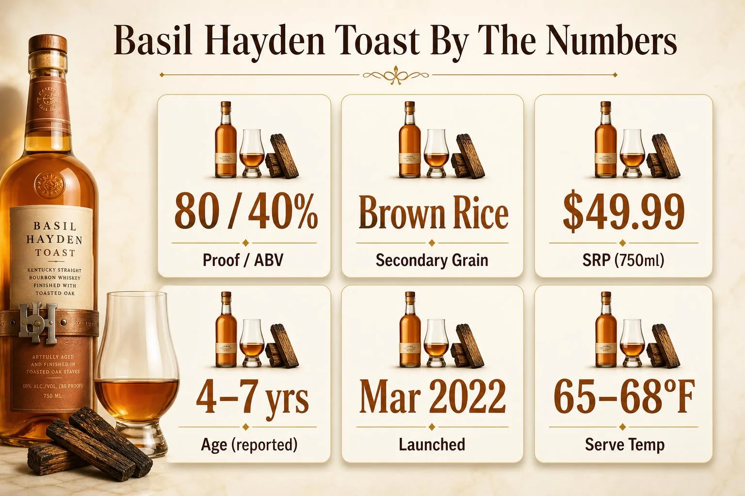 Basil Hayden Toast Review - What You Need to Know 1 Basil Hayden Toast By The Numbers — key facts at a glance