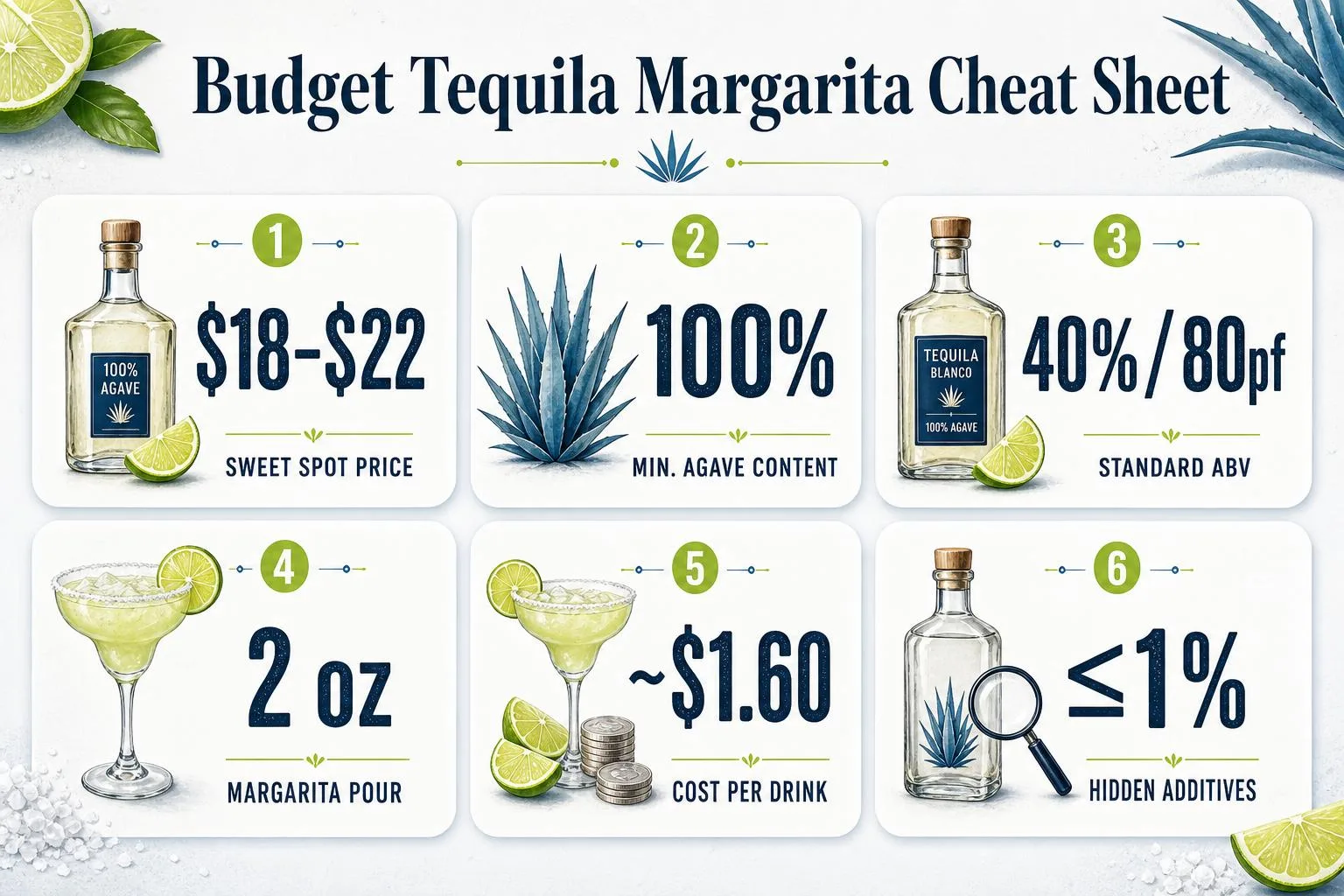 Budget Tequila Margarita Cheat Sheet — key facts at a glance
