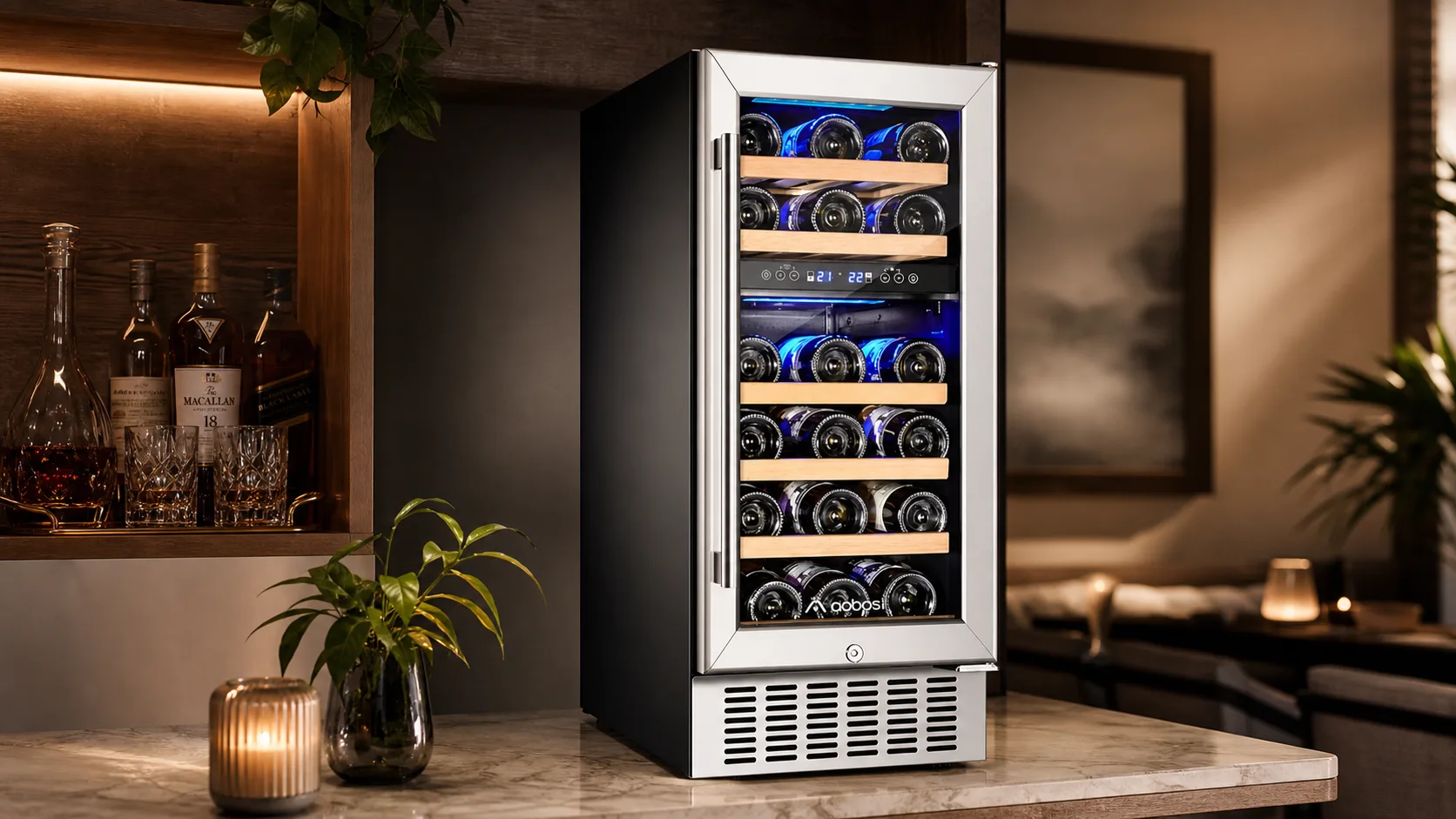 The Top 6 Best Dual Zone Wine Cooler You Need Right Now 11 AAOBOSI 28-Bottle Wine Cooler — Compact Champagne Storage: 28-bottle dual-zone capacity