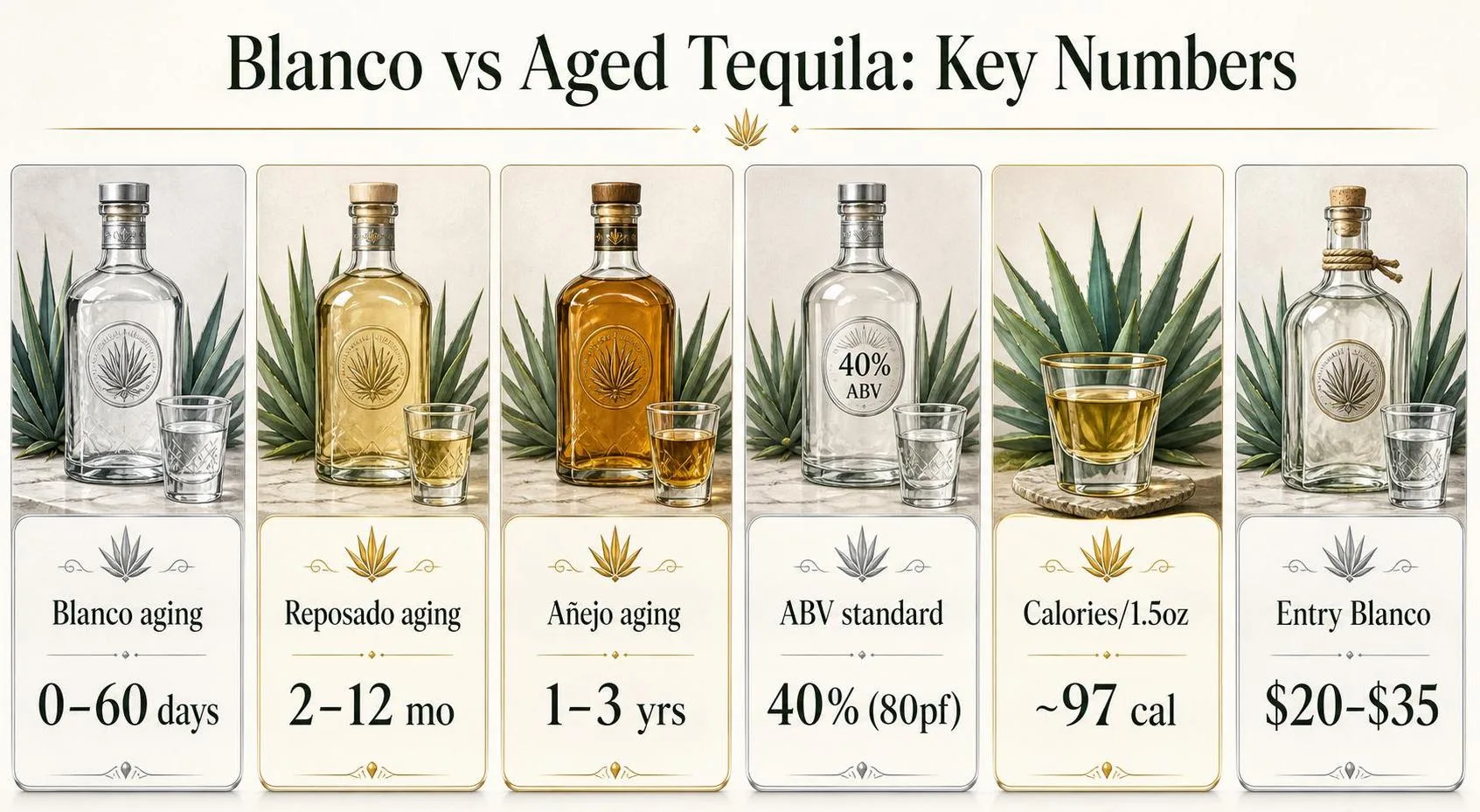 Blanco vs Aged Tequila: Key Numbers — key facts at a glance