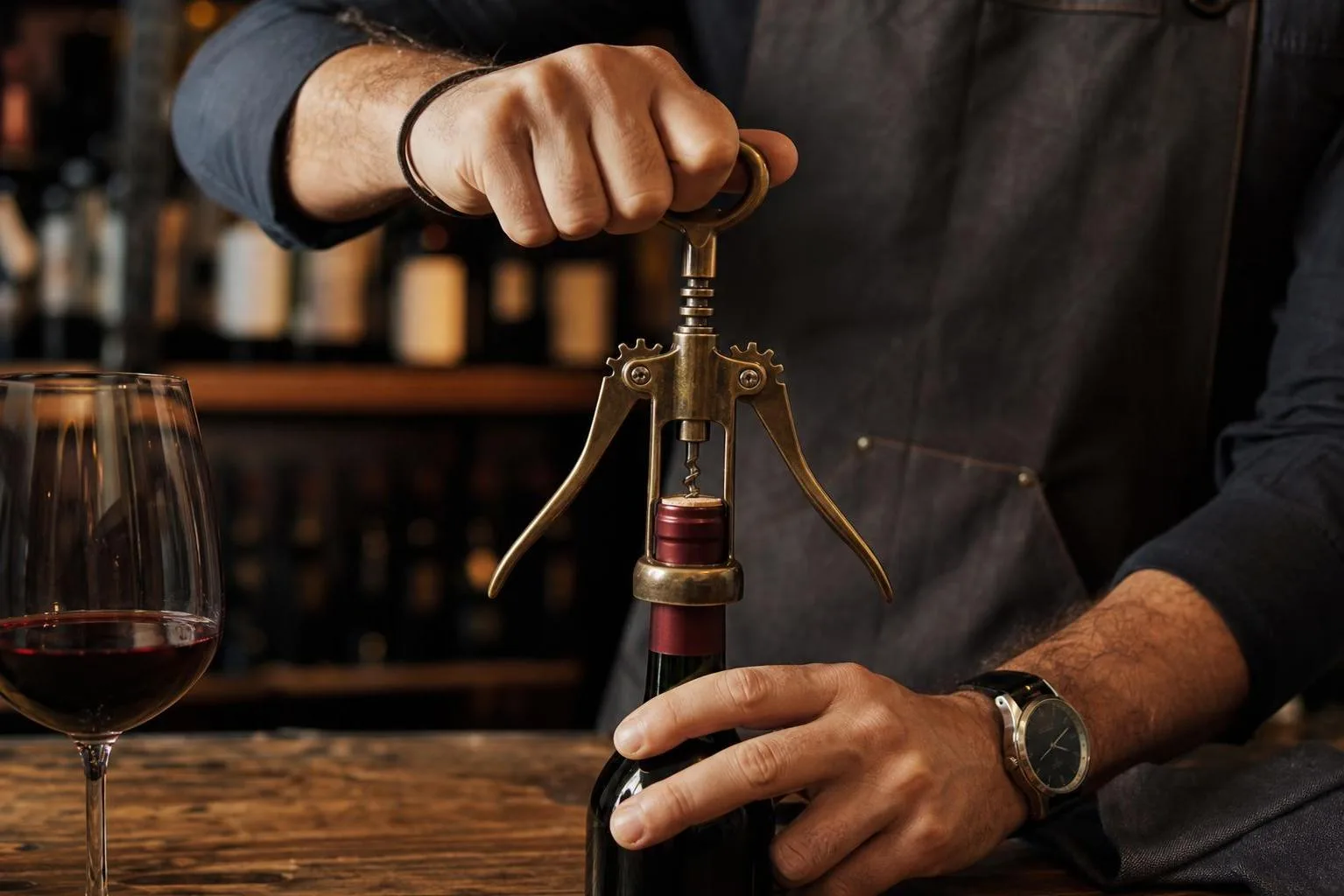 BOJ Vintage Inspired Classic Corkscrew Review 2026 3 The BOJ Vintage Inspired Classic Wine Self Pulling Corkscrew shown in everyday use at home, as tested by FlightWineBar