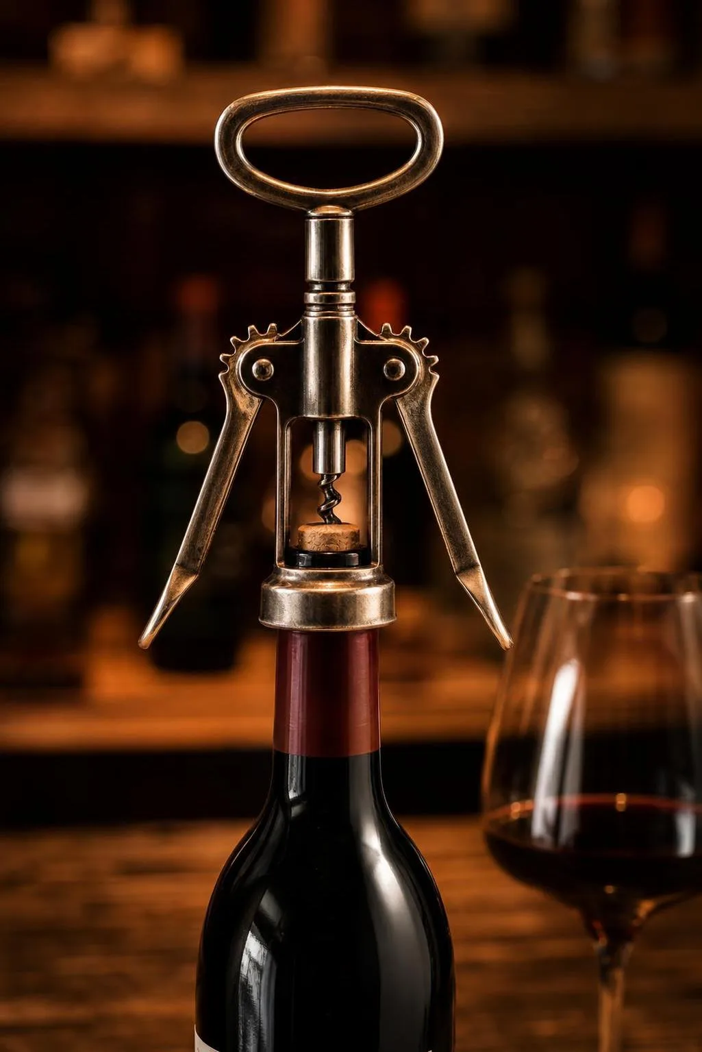 BOJ Vintage Inspired Classic Wine Self Pulling Corkscrew