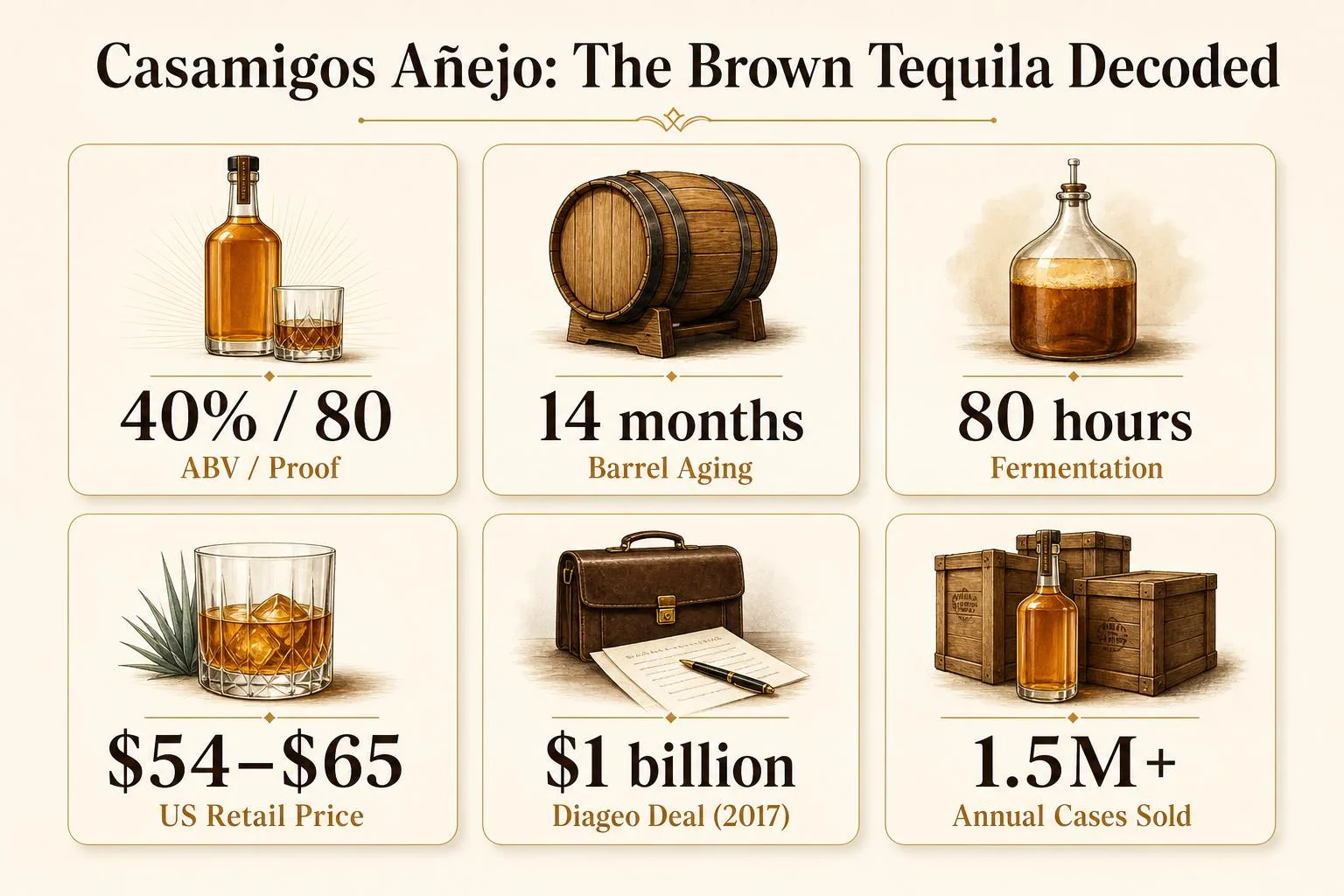 Casamigos Añejo: The Brown Tequila Decoded — key facts at a glance
