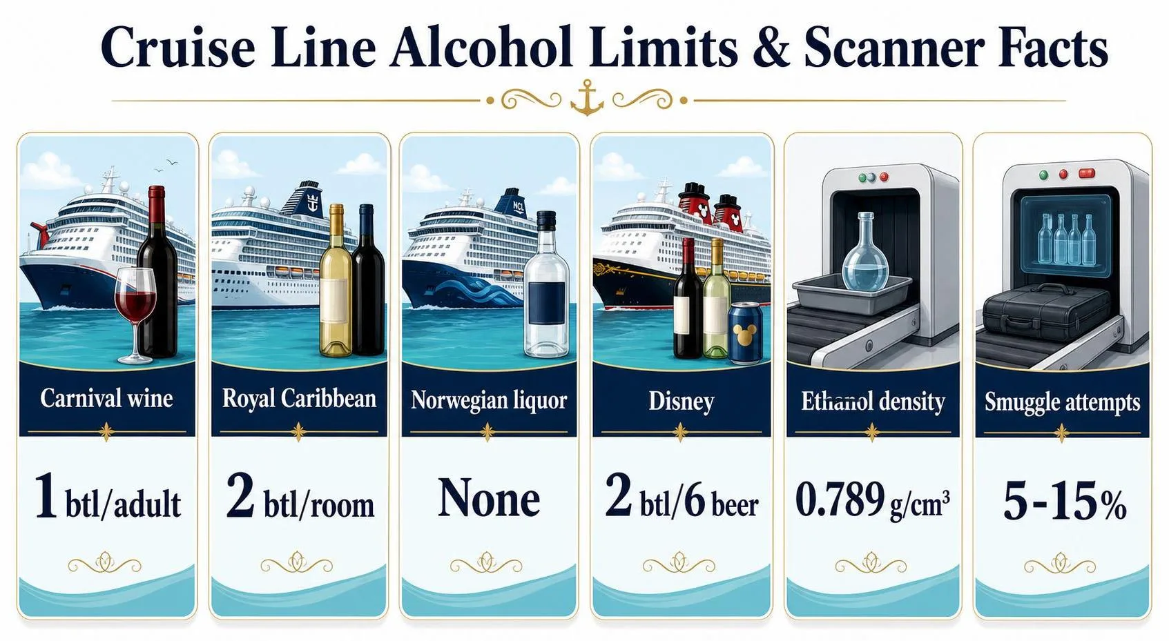 Can Cruise Lines Detect Rum Runners? 1 Cruise Line Alcohol Limits & Scanner Facts — key facts at a glance