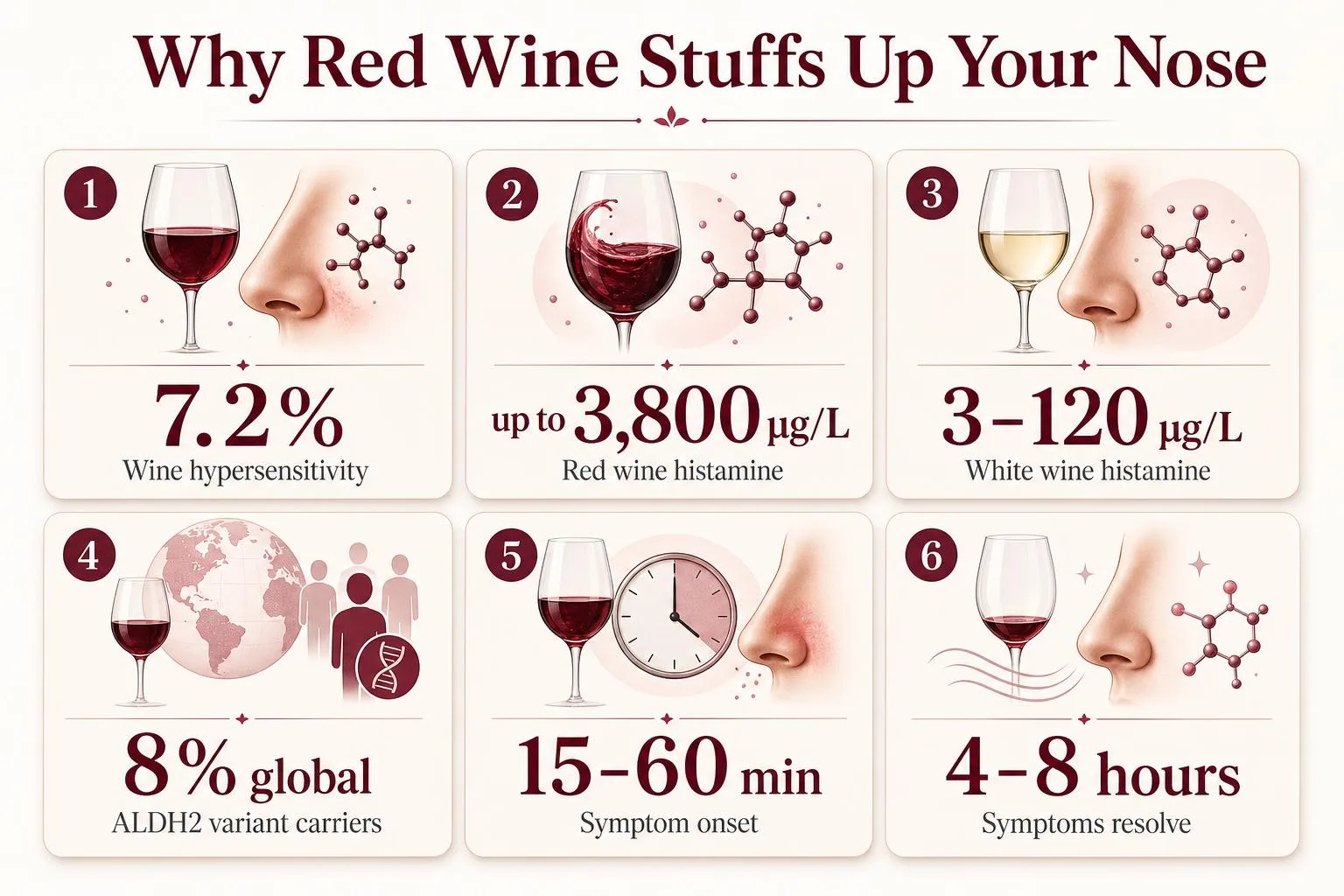 Why Red Wine Stuffs Up Your Nose — key facts at a glance