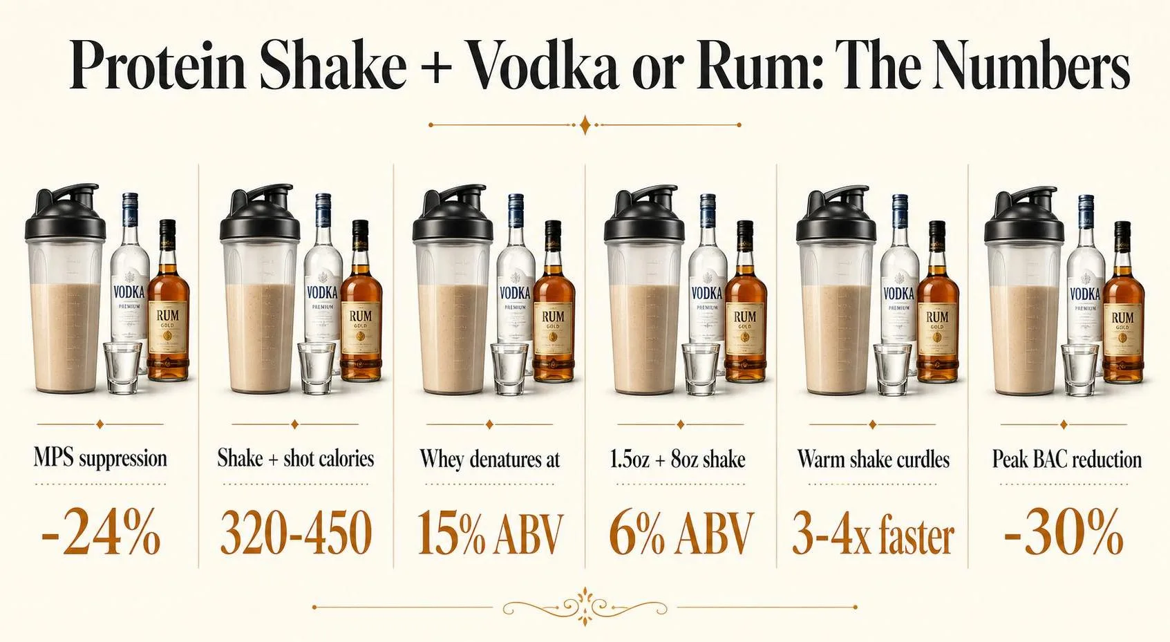 Protein Shake + Vodka or Rum: The Numbers — key facts at a glance