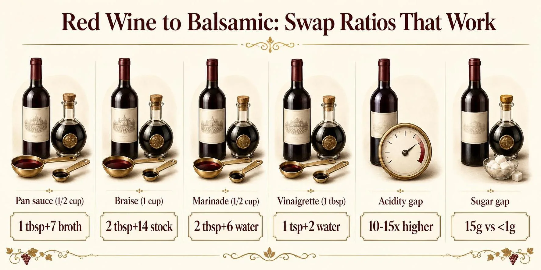 Can I Replace Red Wine With Balsamic Vinegar? 1 Red Wine to Balsamic: Swap Ratios That Work — key facts at a glance