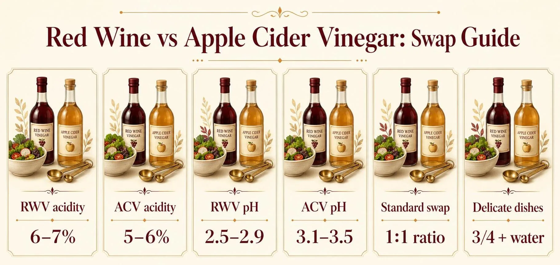 Red Wine vs Apple Cider Vinegar: Swap Guide — key facts at a glance