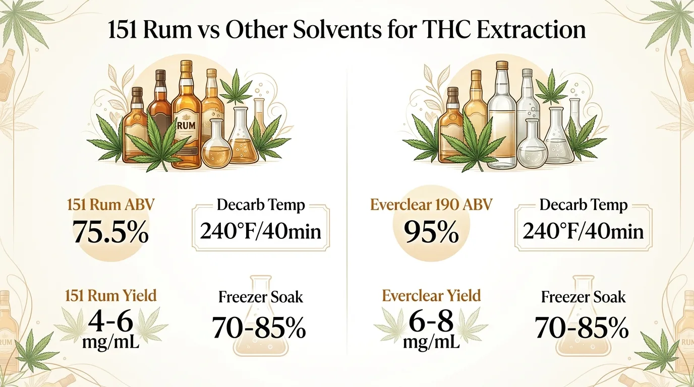 151 Rum vs Other Solvents for THC Extraction — key facts at a glance