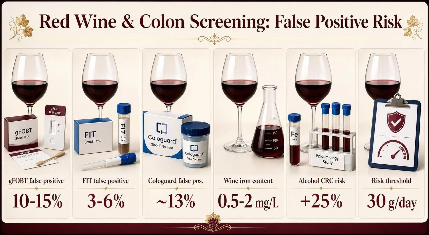Can Red Wine Cause A False Positive In Colon Screening? 1 Red Wine & Colon Screening: False Positive Risk — key facts at a glance
