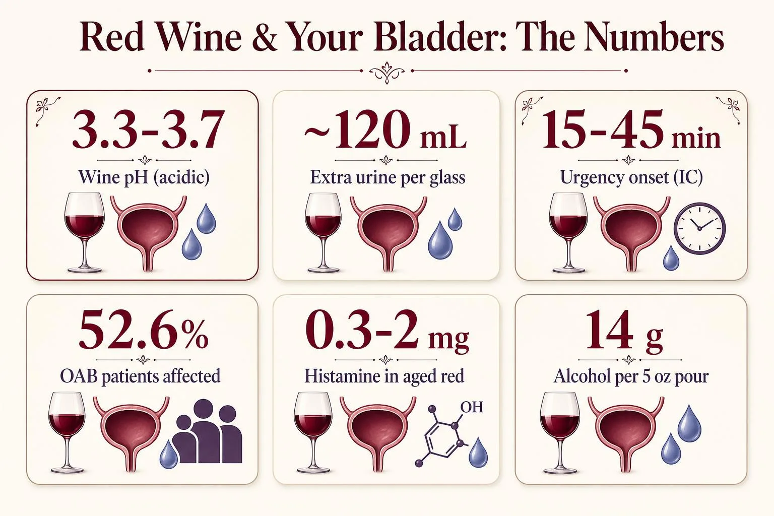 Red Wine & Your Bladder: The Numbers — key facts at a glance