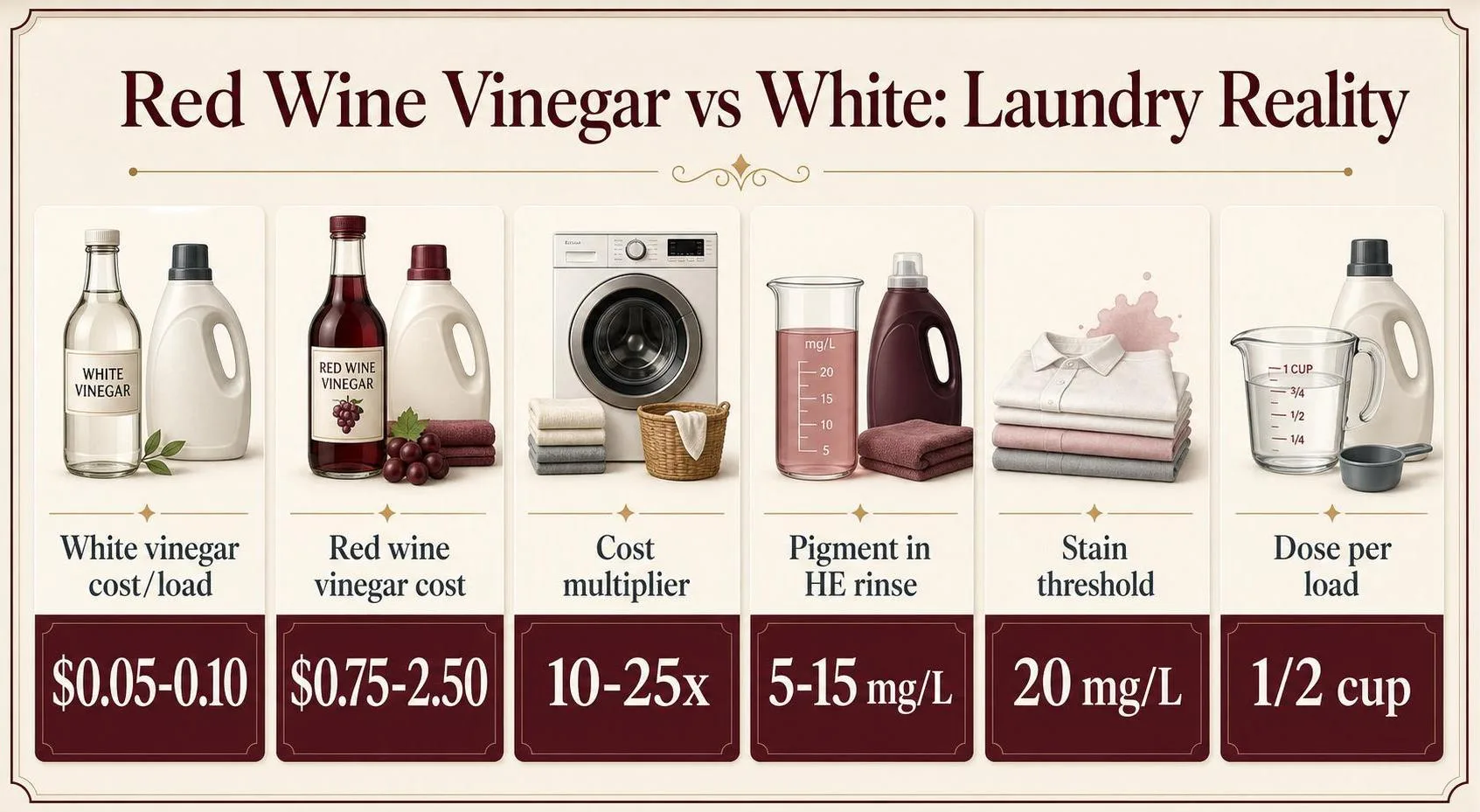 Red Wine Vinegar vs White: Laundry Reality — key facts at a glance