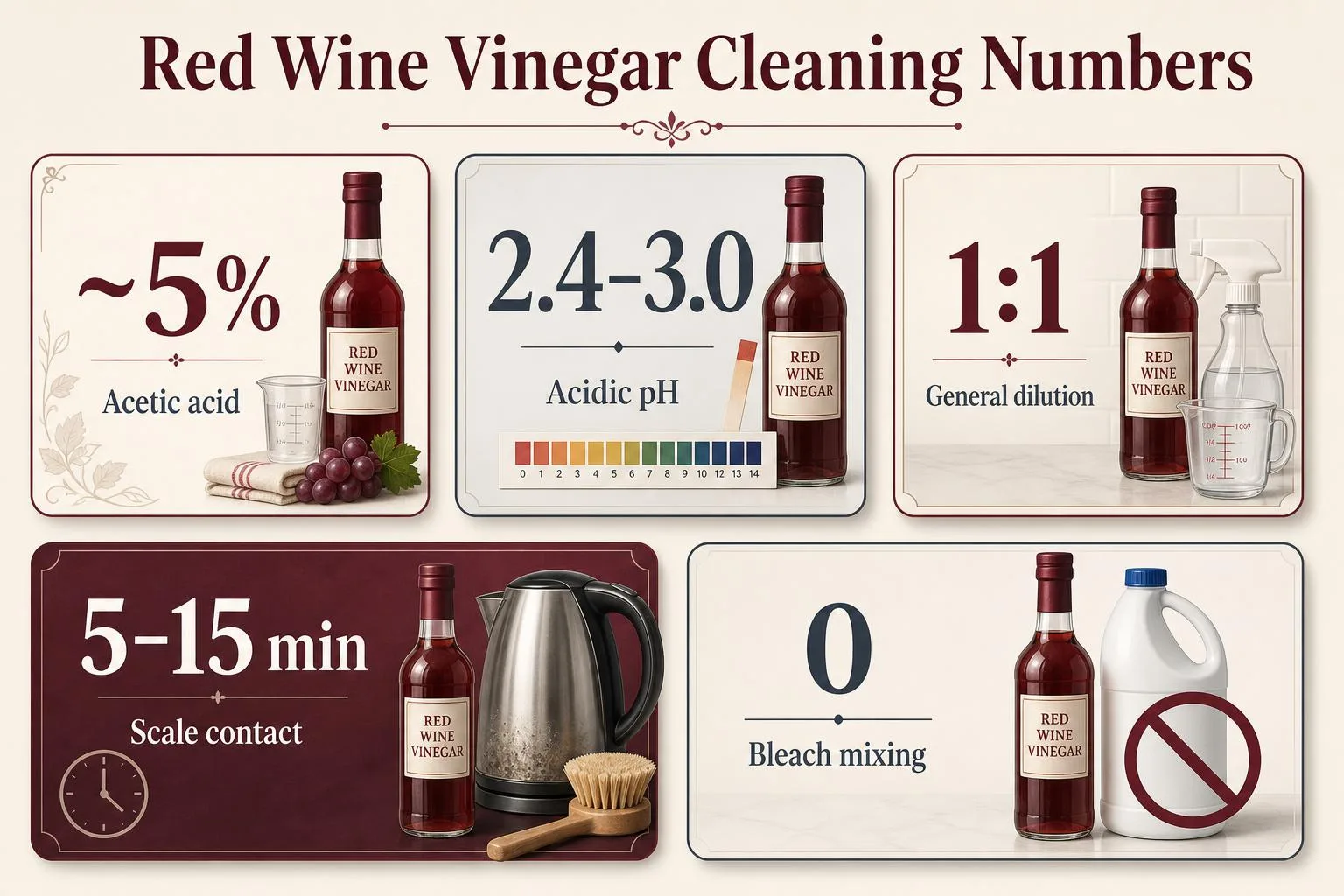 Red Wine Vinegar Cleaning Numbers — key facts at a glance