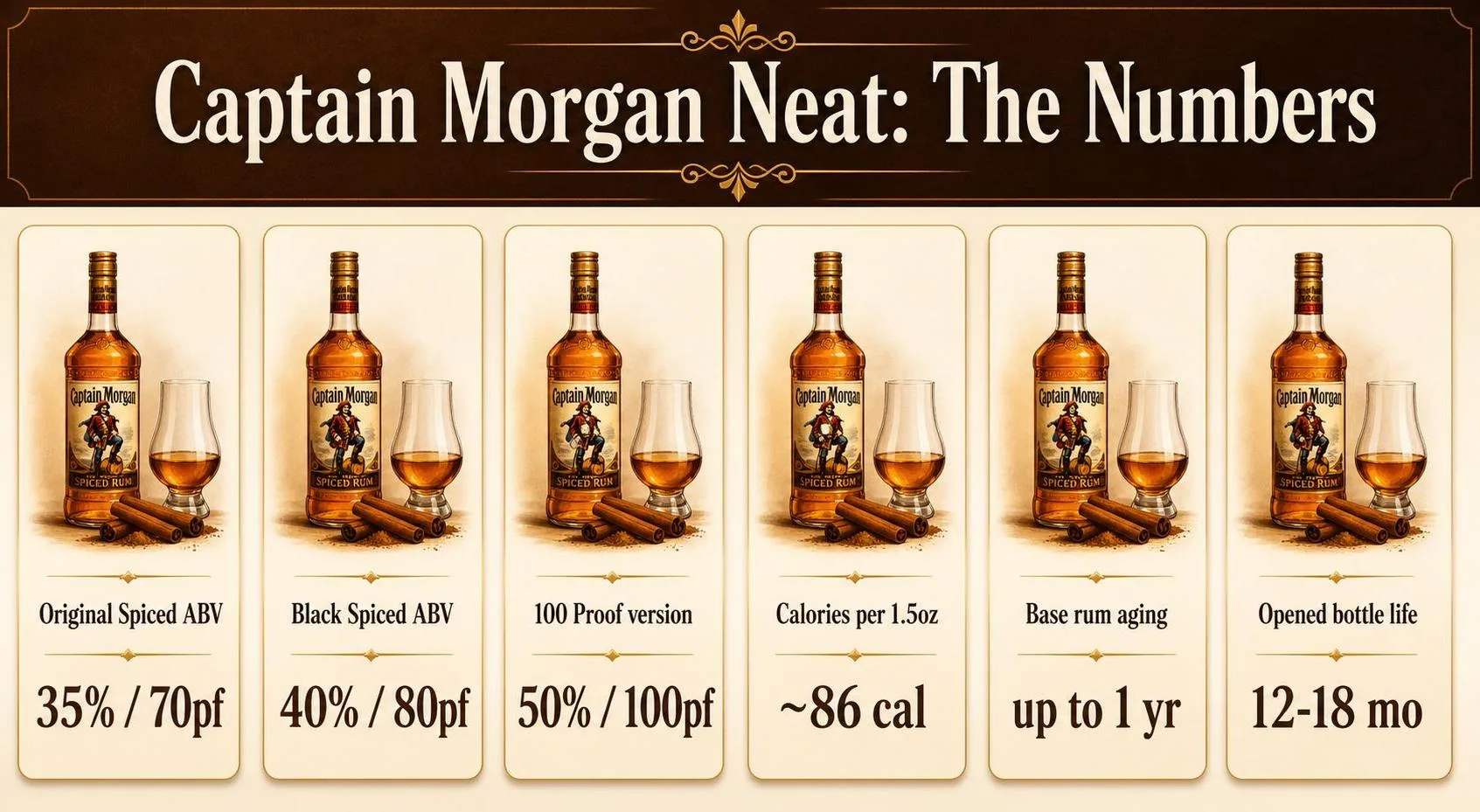 Can You Drink Captain Morgan Spiced Rum Straight? 1 Captain Morgan Neat: The Numbers — key facts at a glance