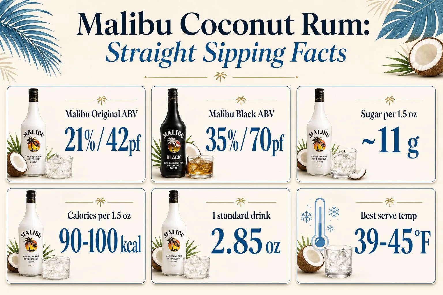 Can You Drink Malibu Coconut Rum Straight? 1 Malibu Coconut Rum: Straight Sipping Facts — key facts at a glance