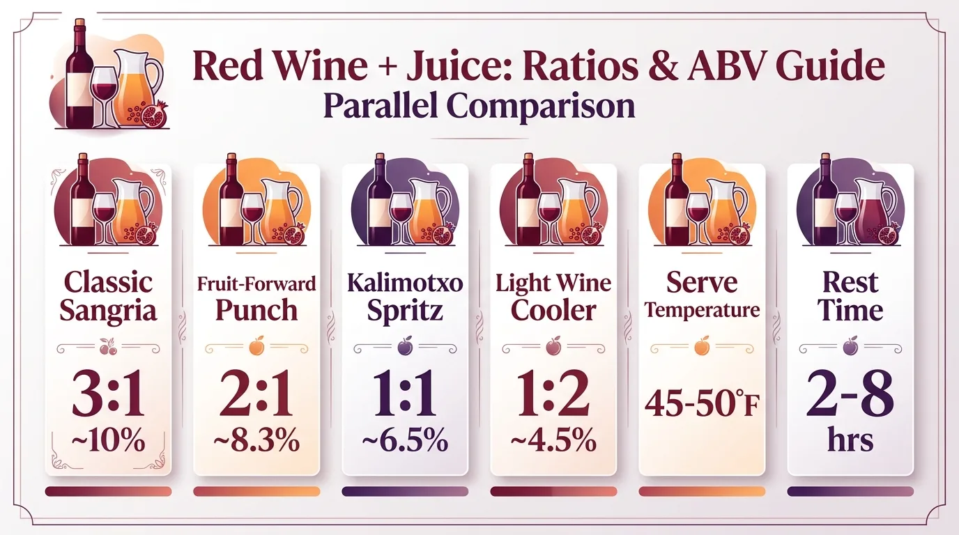 Can You Mix Red Wine With Juice? 1 Red Wine + Juice: Ratios & ABV Guide — key facts at a glance