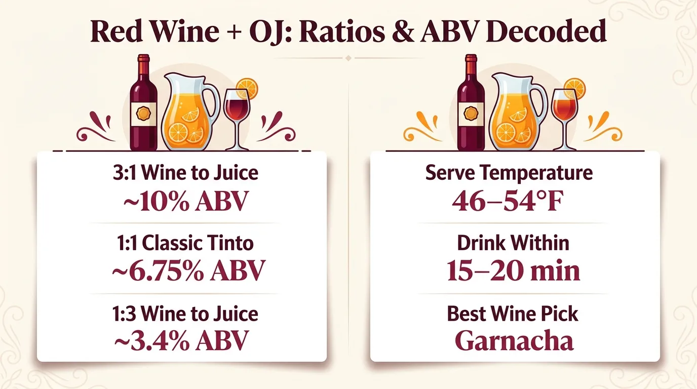 Can You Mix Red Wine With Orange Juice? 1 Red Wine + OJ: Ratios & ABV Decoded — key facts at a glance