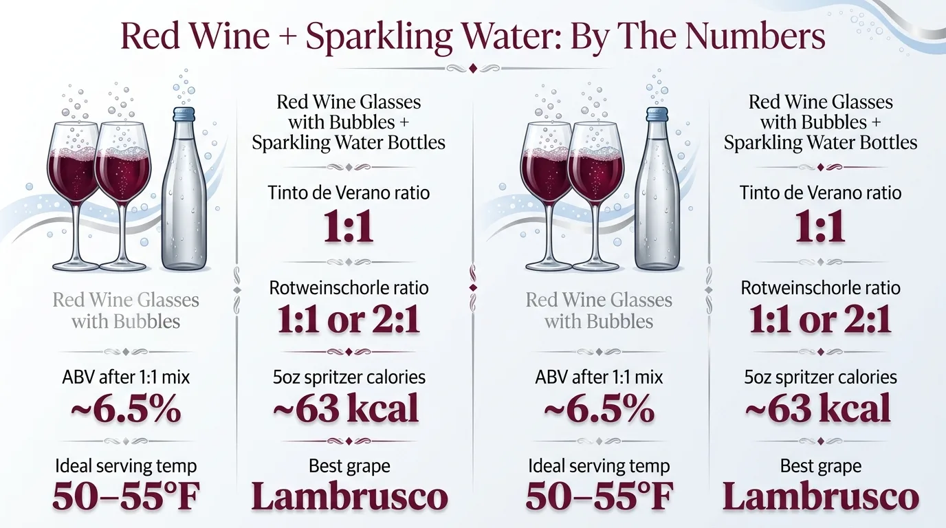 Can You Mix Red Wine With Sparkling Water? 1 Red Wine + Sparkling Water: By The Numbers — key facts at a glance