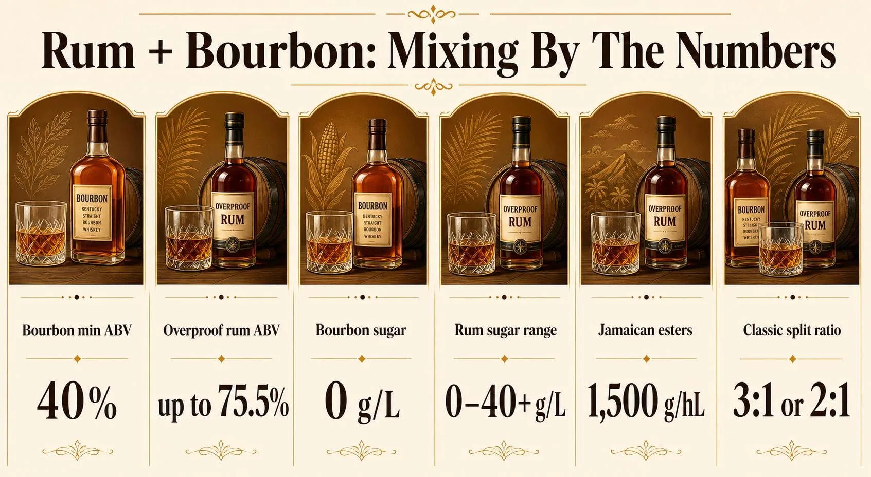 Rum + Bourbon: Mixing By The Numbers — key facts at a glance