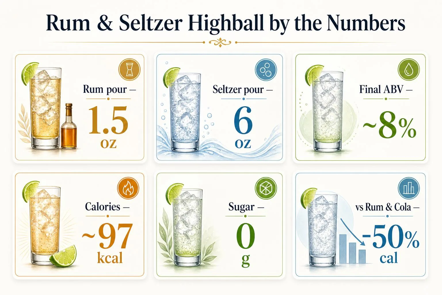Can You Mix Rum And Seltzer? 1 Rum & Seltzer Highball by the Numbers — key facts at a glance