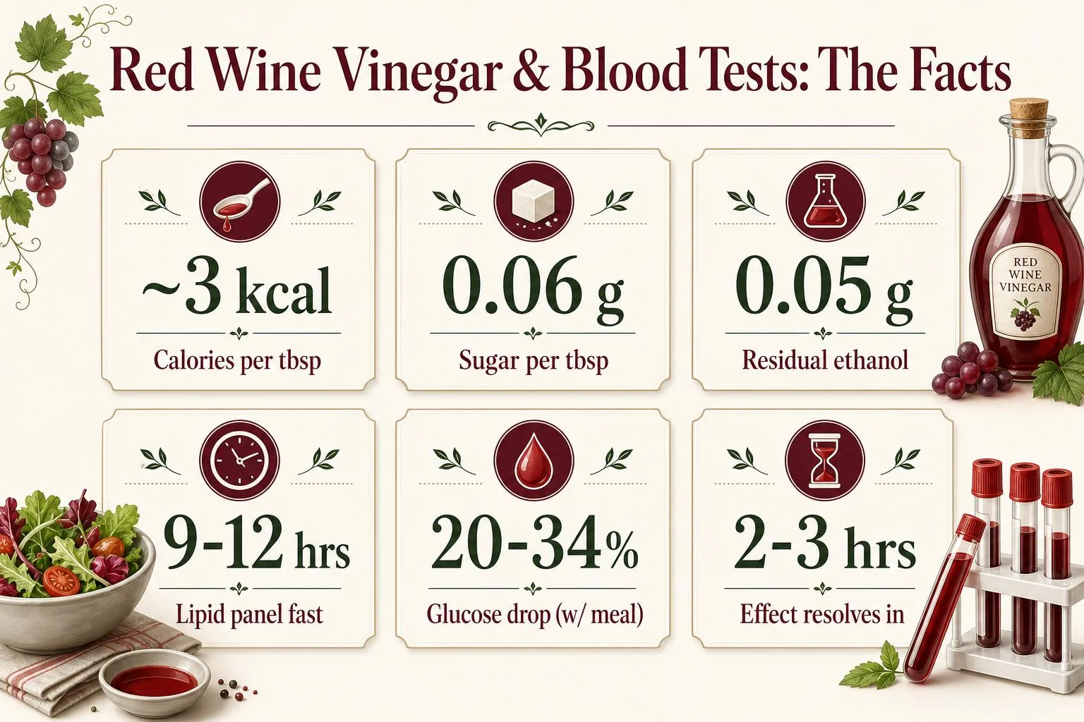 Red Wine Vinegar & Blood Tests: The Facts — key facts at a glance