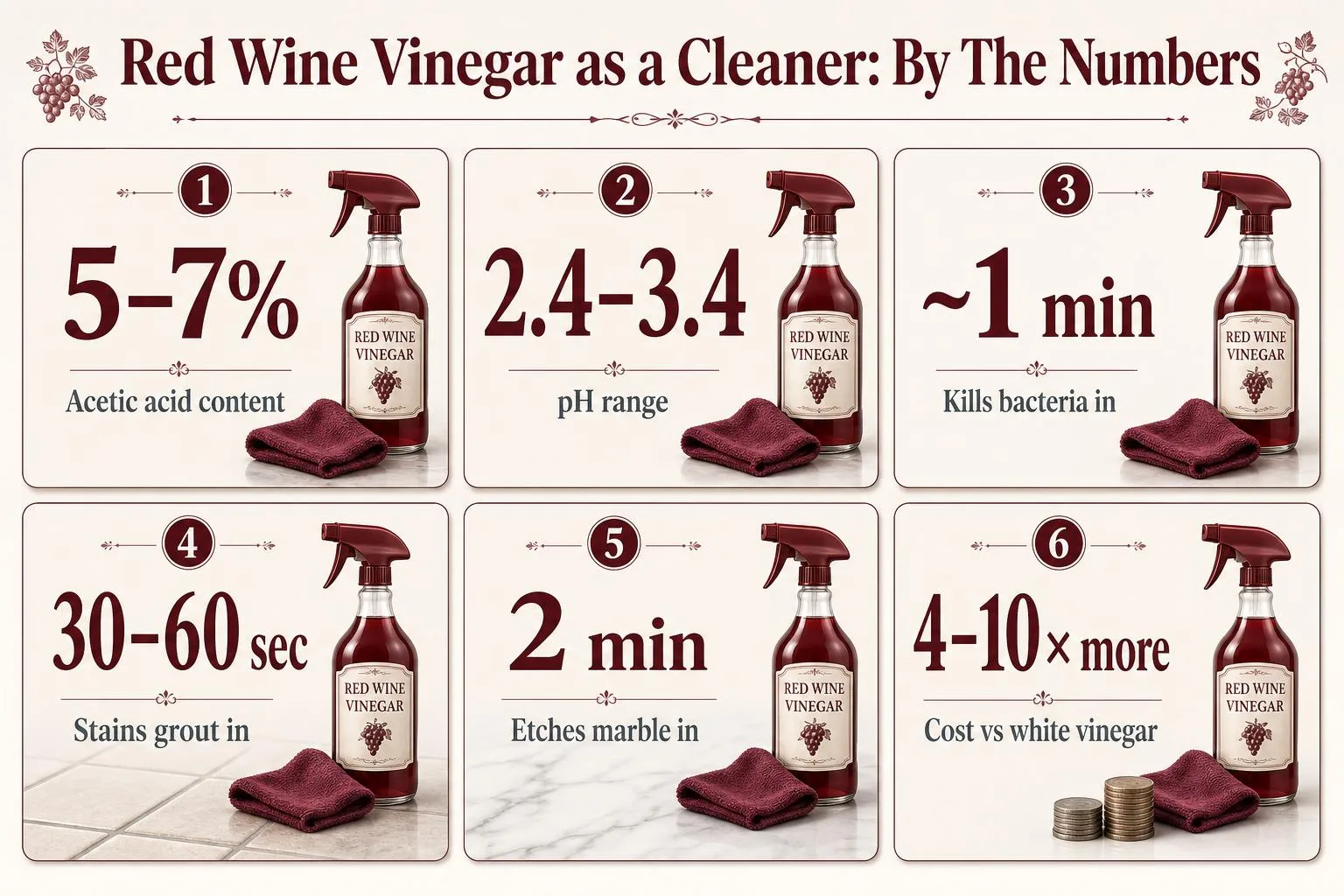 Can You Use Red Wine Vinegar To Clean? 1 Red Wine Vinegar as a Cleaner: By The Numbers — key facts at a glance