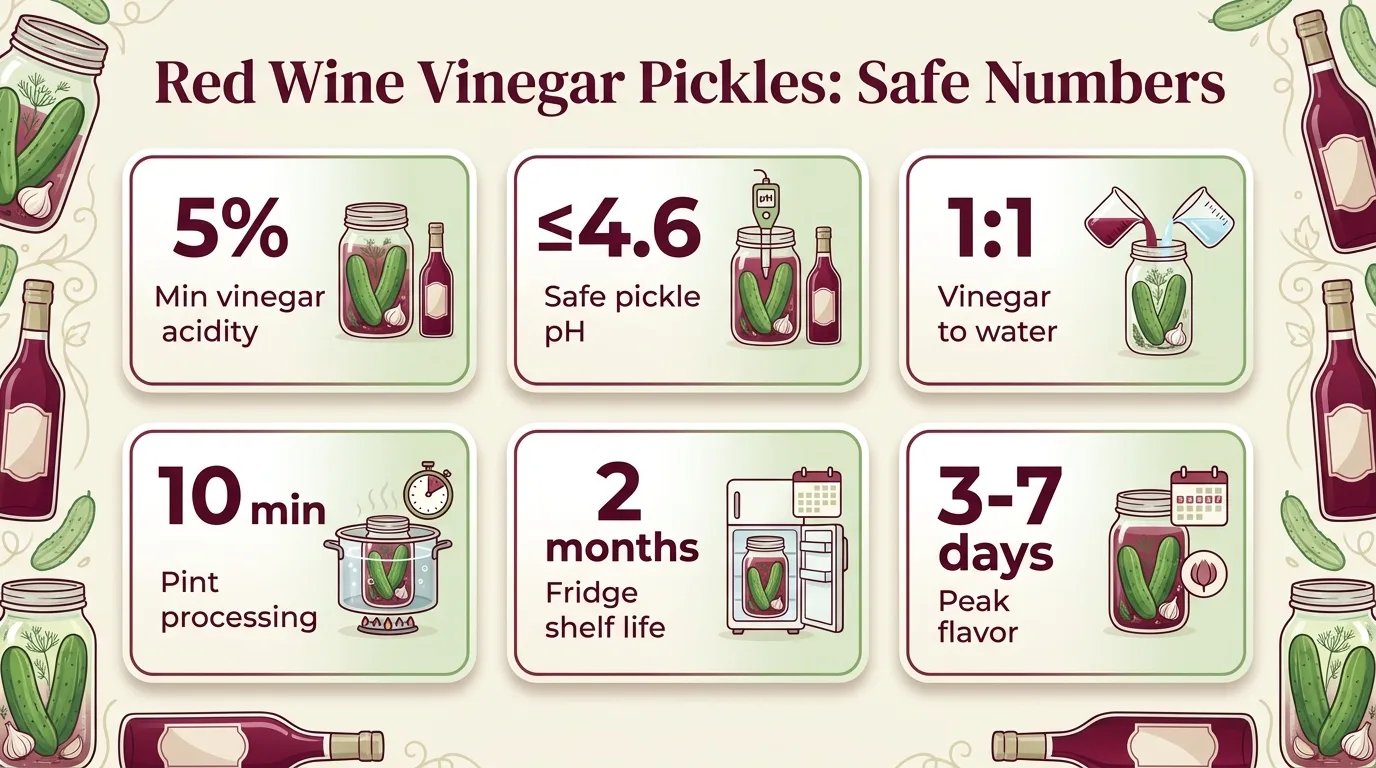 Red Wine Vinegar Pickles: Safe Numbers — key facts at a glance