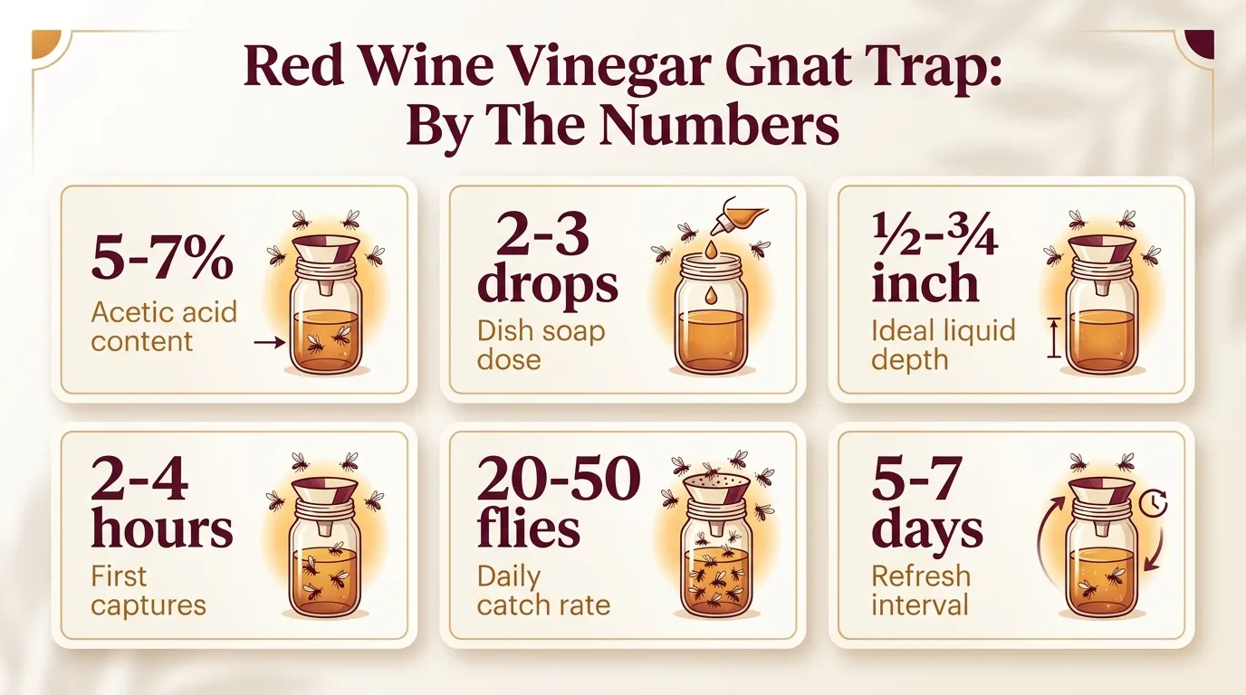 Red Wine Vinegar Gnat Trap: By The Numbers — key facts at a glance