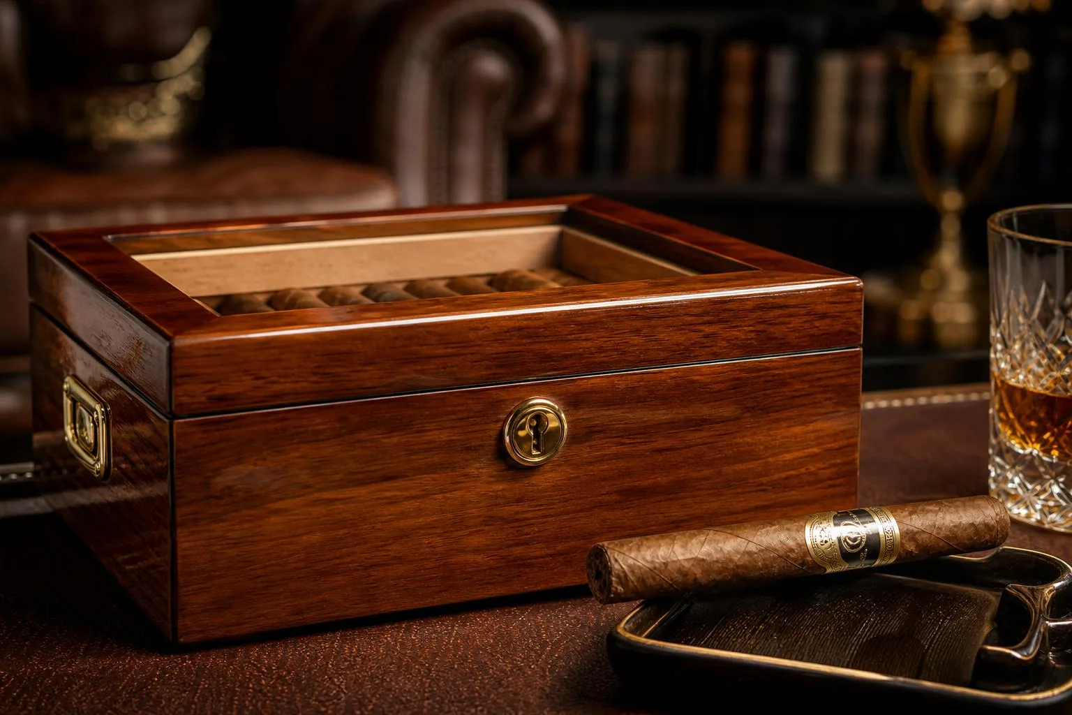 Close-up of the Capri Cigar Humidor build quality, materials and finish during our review