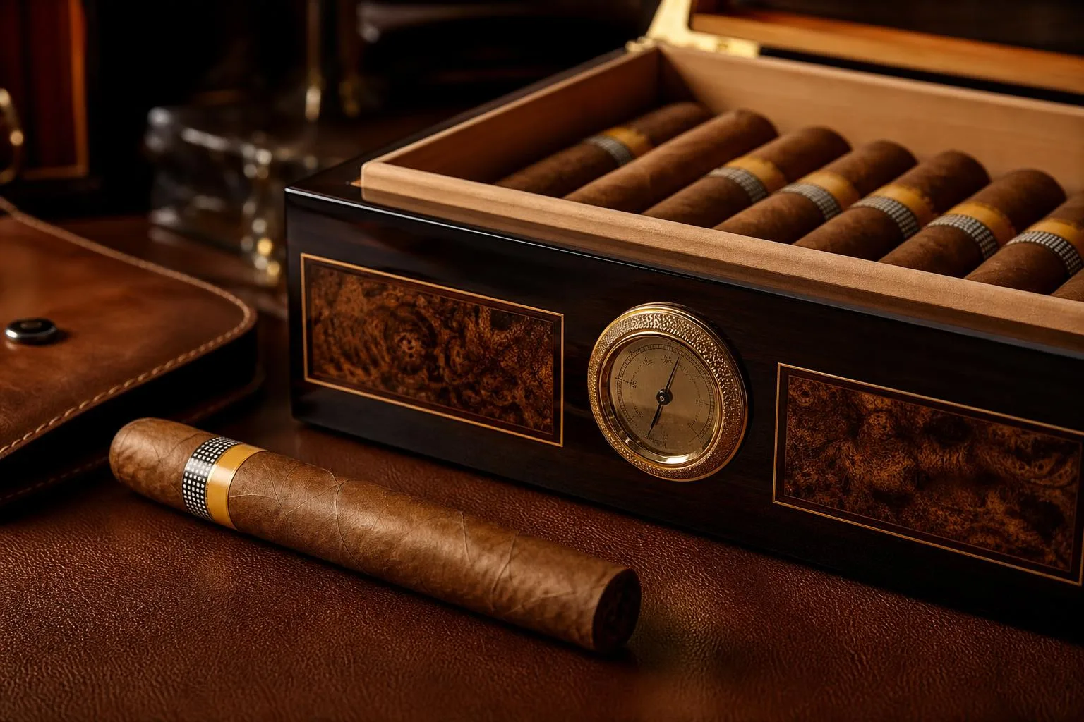 Close-up of the Case Elegance Cigar Humidor build quality, materials and finish during our review