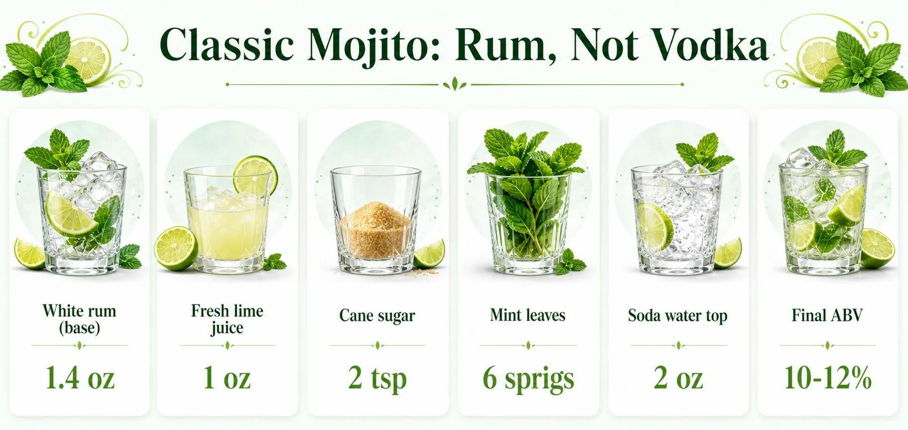 Classic Mojito: Rum, Not Vodka — key facts at a glance